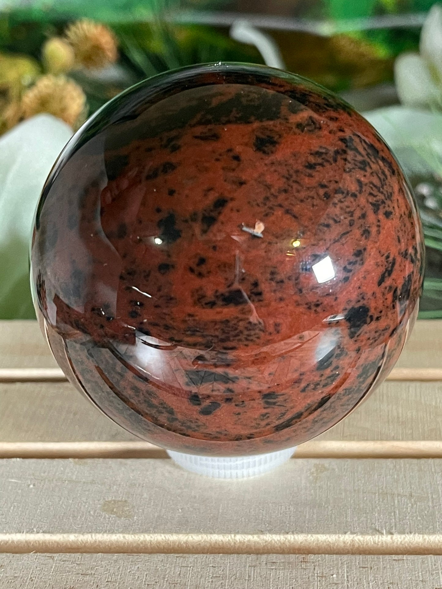 Crystal Ball - Mahogany Obsidian Rare Unique Sphere Natural Stone Geod Quartz - 433g