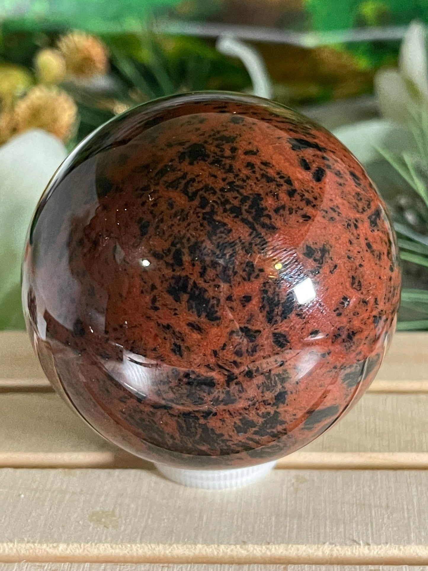 Crystal Ball - Mahogany Obsidian Rare Unique Sphere Natural Stone Geod Quartz - 433g