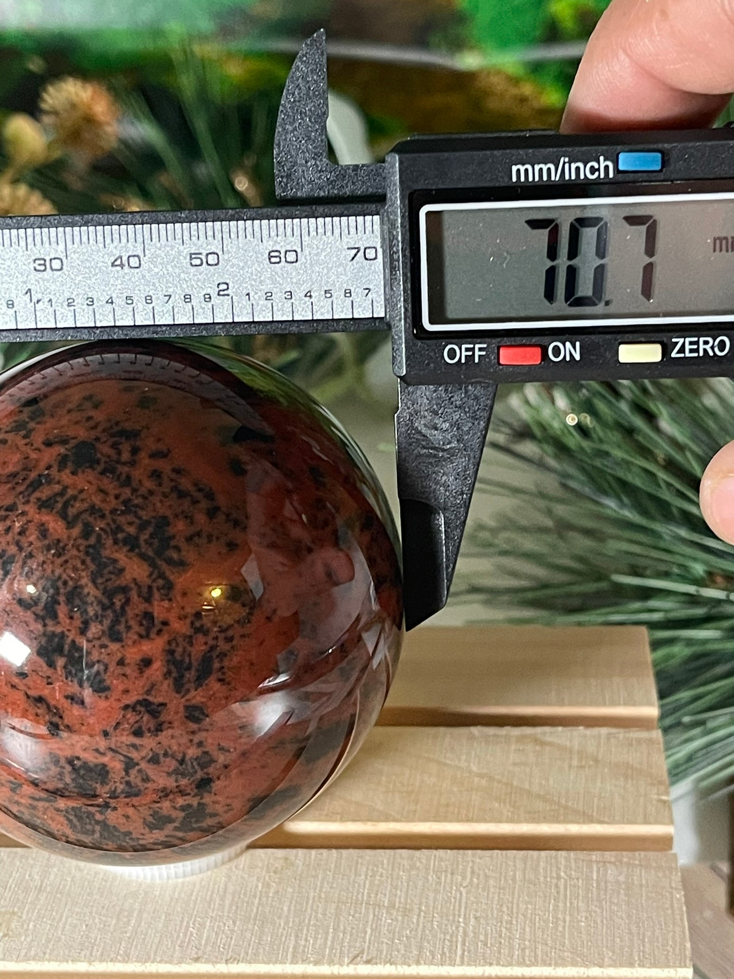 Crystal Ball - Mahogany Obsidian Rare Unique Sphere Natural Stone Geod Quartz - 433g