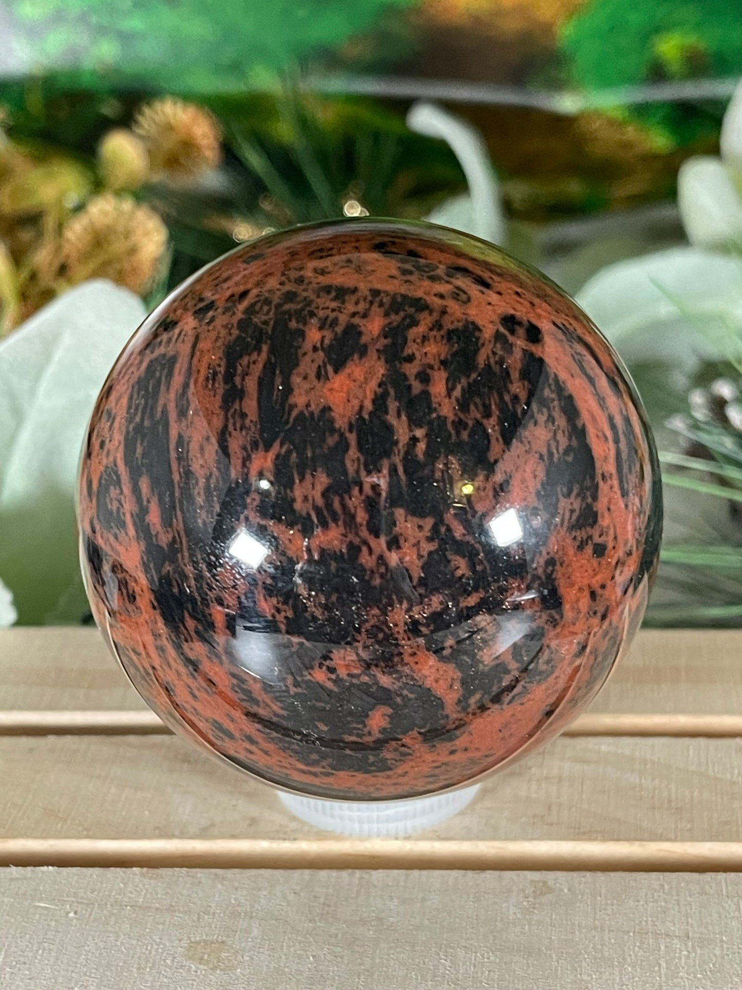 Crystal Ball - Mahogany Obsidian Rare Unique Sphere Natural Stone Geod Quartz - 400g