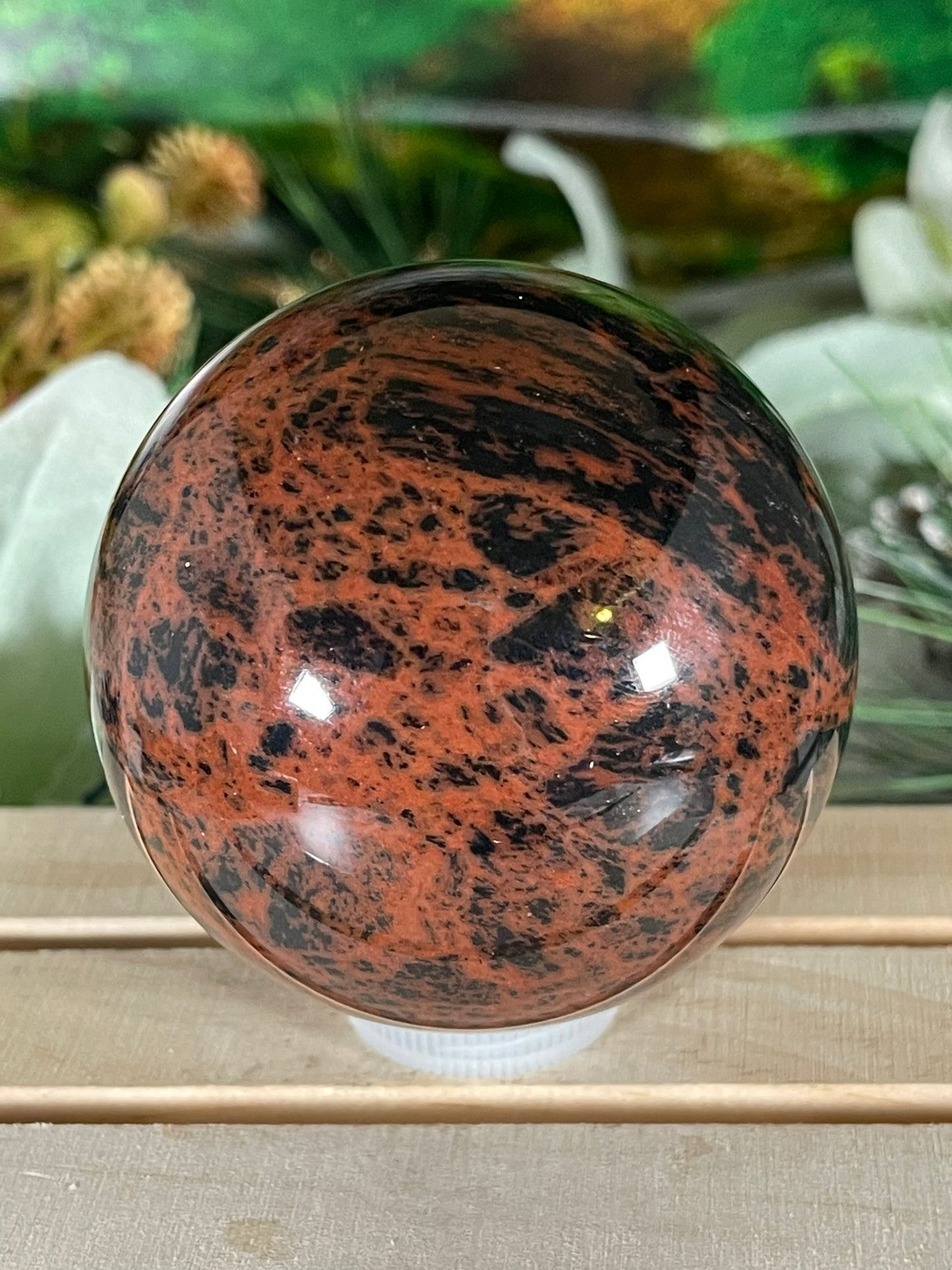 Crystal Ball - Mahogany Obsidian Rare Unique Sphere Natural Stone Geod Quartz - 400g