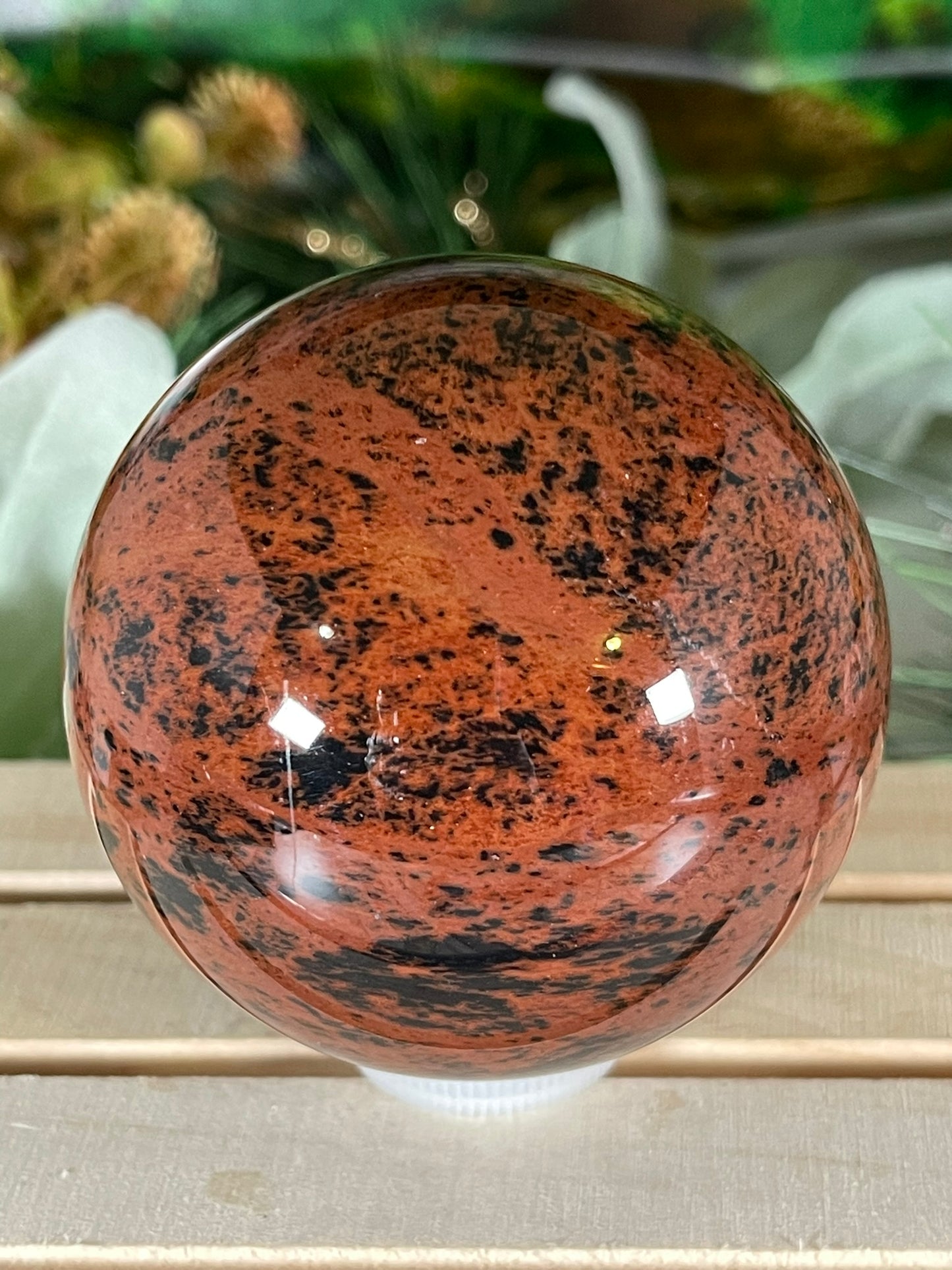 Crystal Ball - Mahogany Obsidian Rare Unique Sphere Natural Stone Geod Quartz - 424g