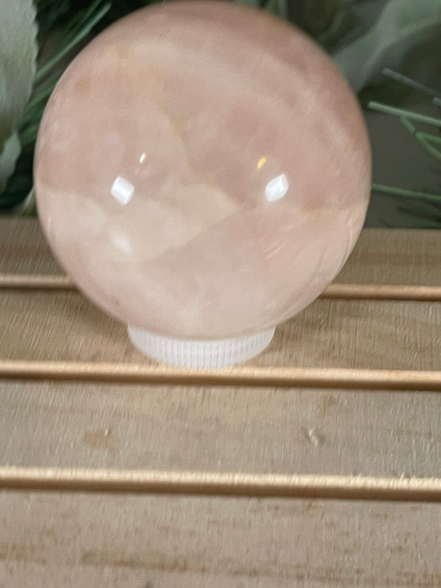 Crystal Ball - Pink Rose Quartz Unique Sphere Natural Stone Geode Jasper - 242g