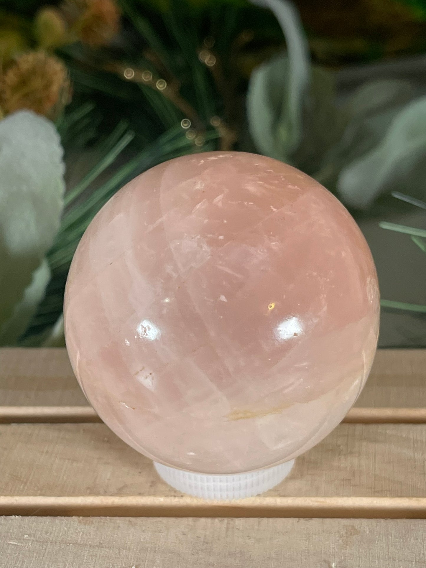 Crystal Ball - Pink Rose Quartz Unique Sphere Natural Stone Geode Jasper - 242g