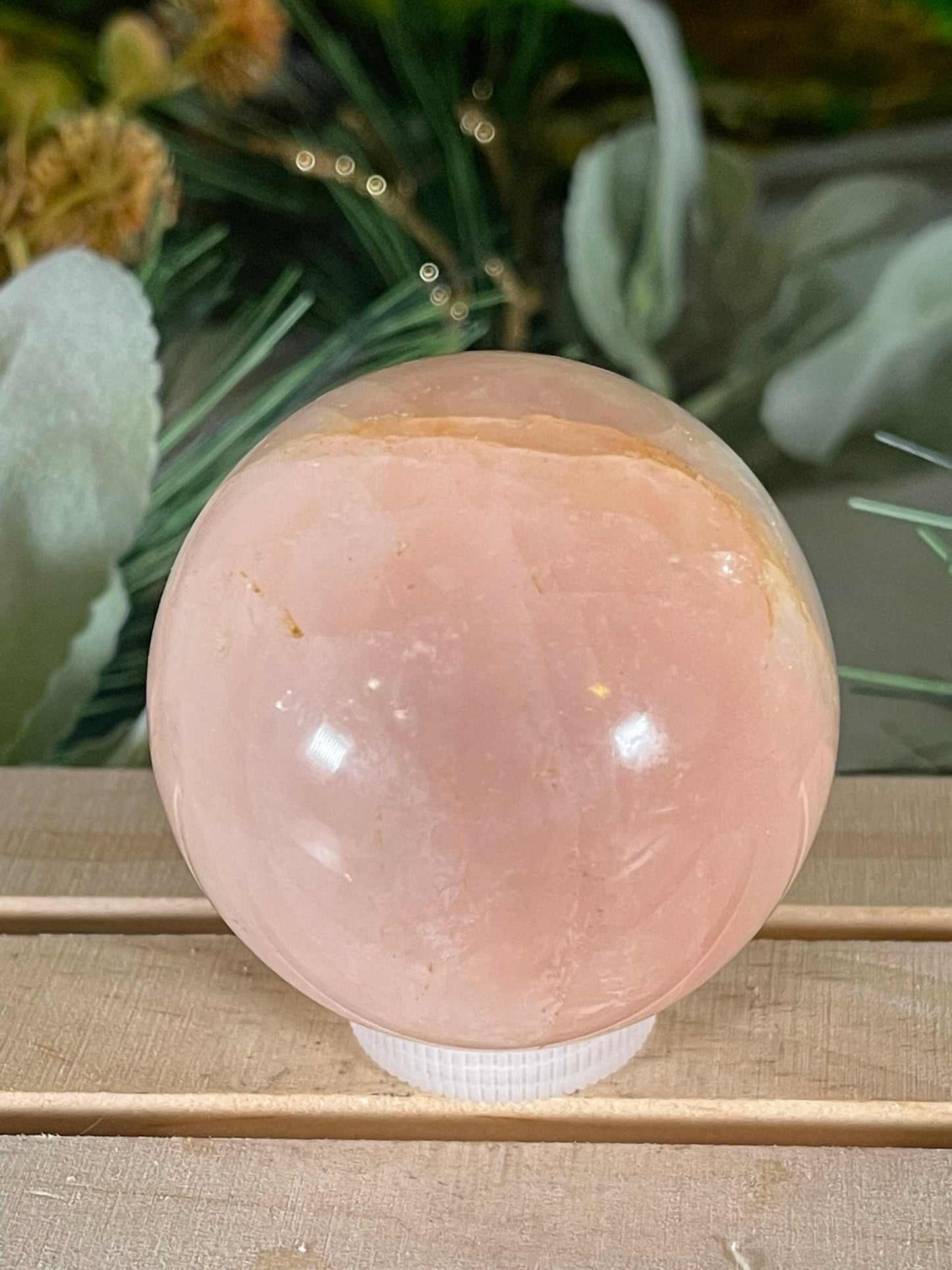 Crystal Ball - Pink Rose Quartz Unique Sphere Natural Stone Geode Jasper - 242g