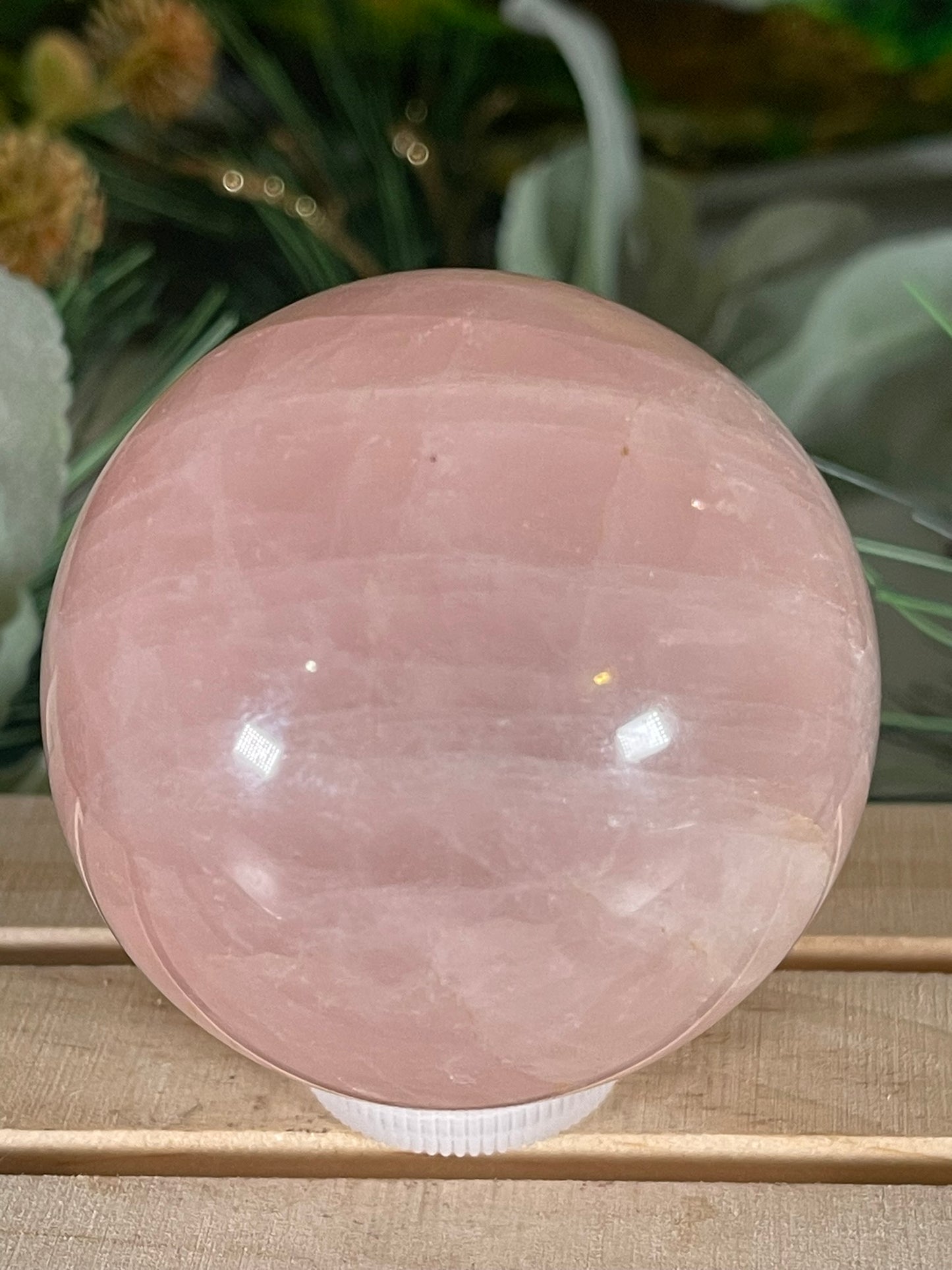 Crystal Ball - Pink Rose Quartz Unique Sphere Natural Stone Geode Jasper - 356g