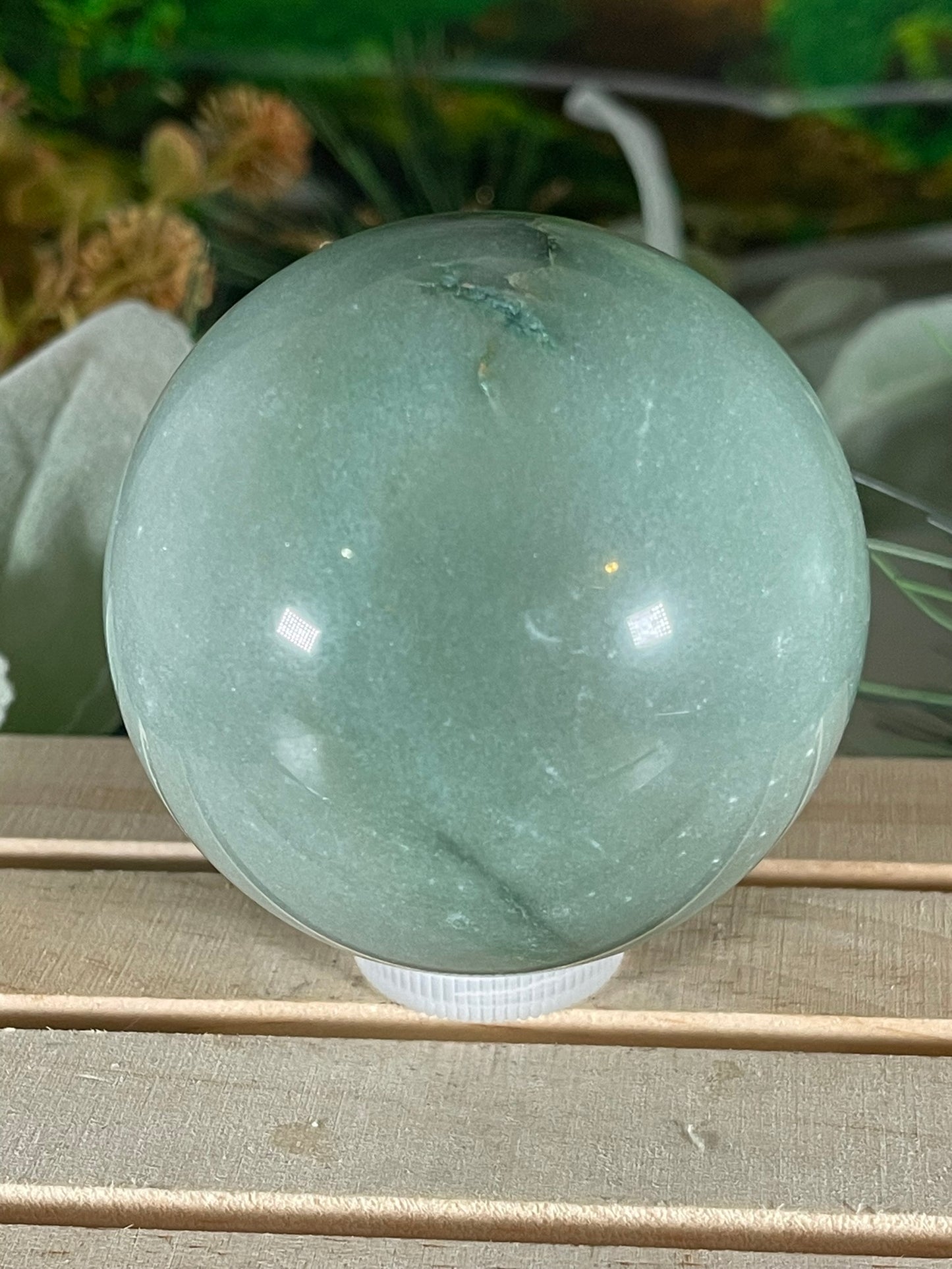 Crystal Ball - Green Aventurine Quartz Rare Unique Sphere Natural Stone - 455g