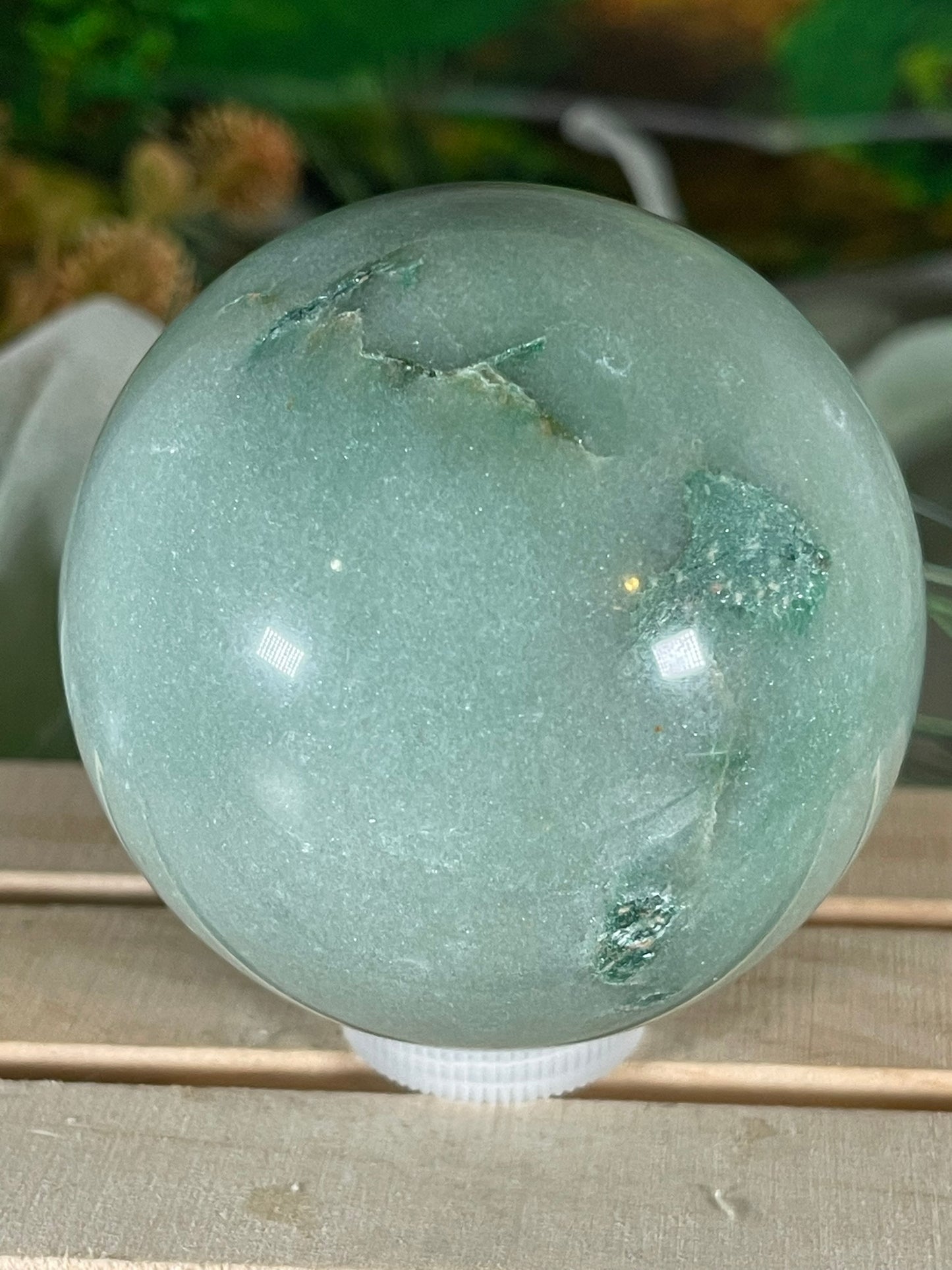 Crystal Ball - Green Aventurine Quartz Rare Unique Sphere Natural Stone - 455g