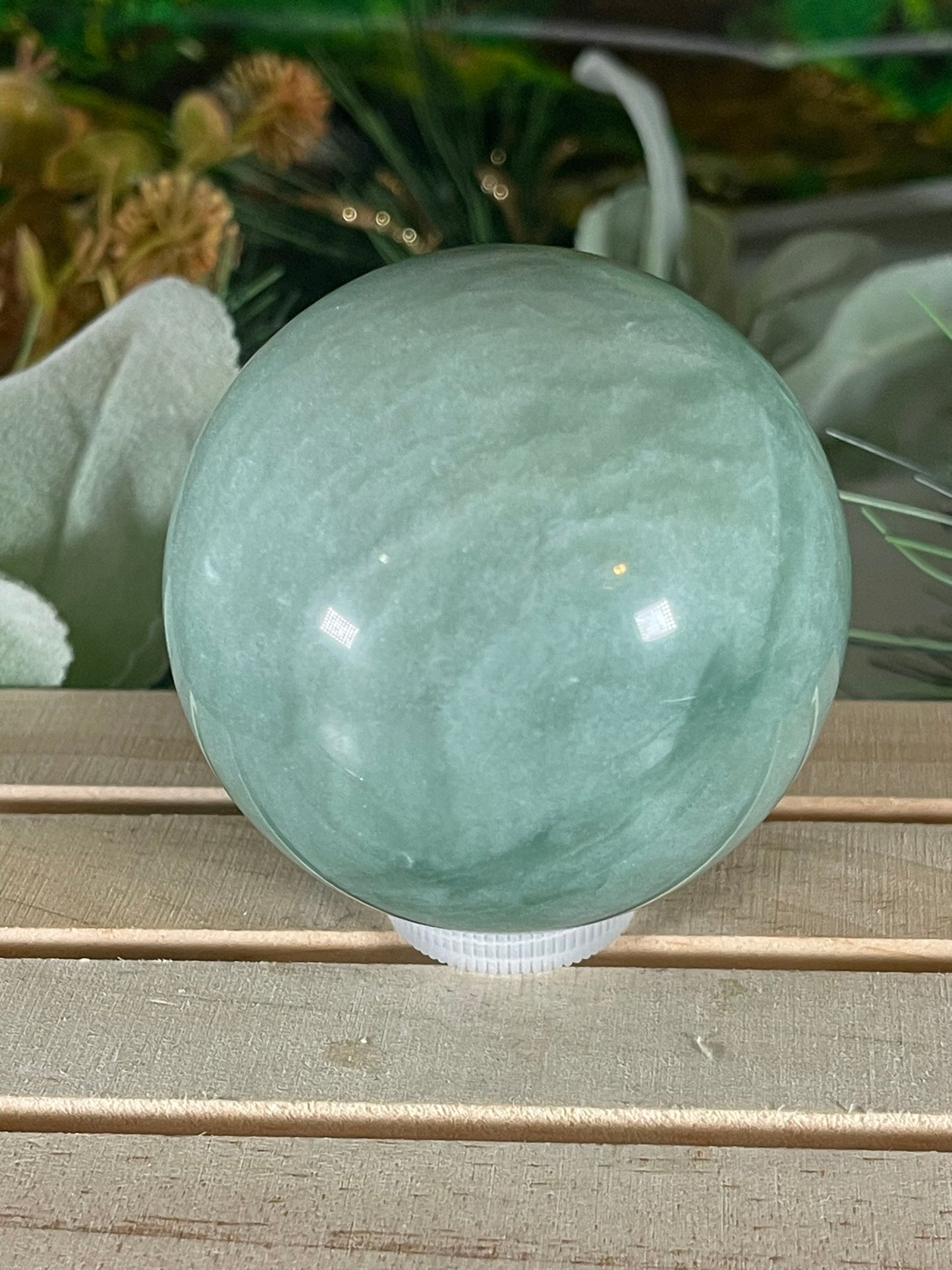 Crystal Ball - Green Aventurine Quartz Rare Unique Sphere Natural Stone - 433g