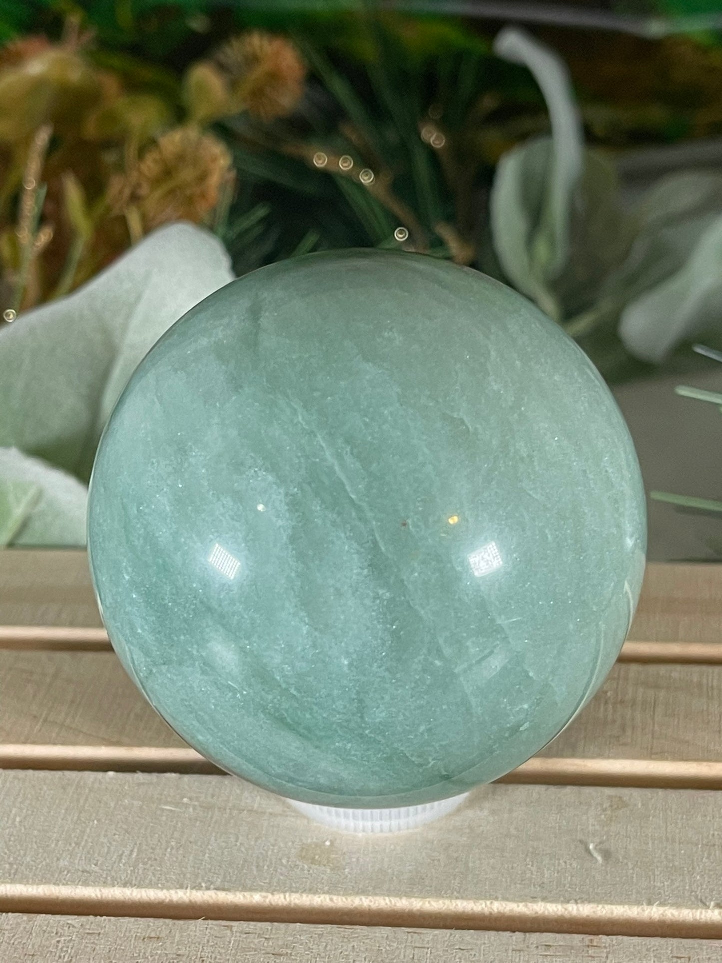 Crystal Ball - Green Aventurine Quartz Rare Unique Sphere Natural Stone - 433g