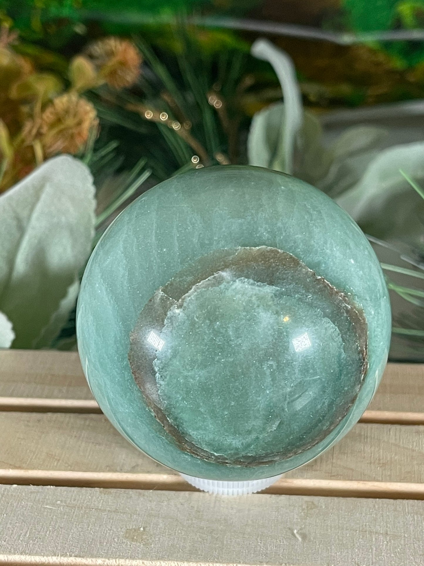 Crystal Ball - Green Aventurine Quartz Rare Unique Sphere Natural Stone - 433g