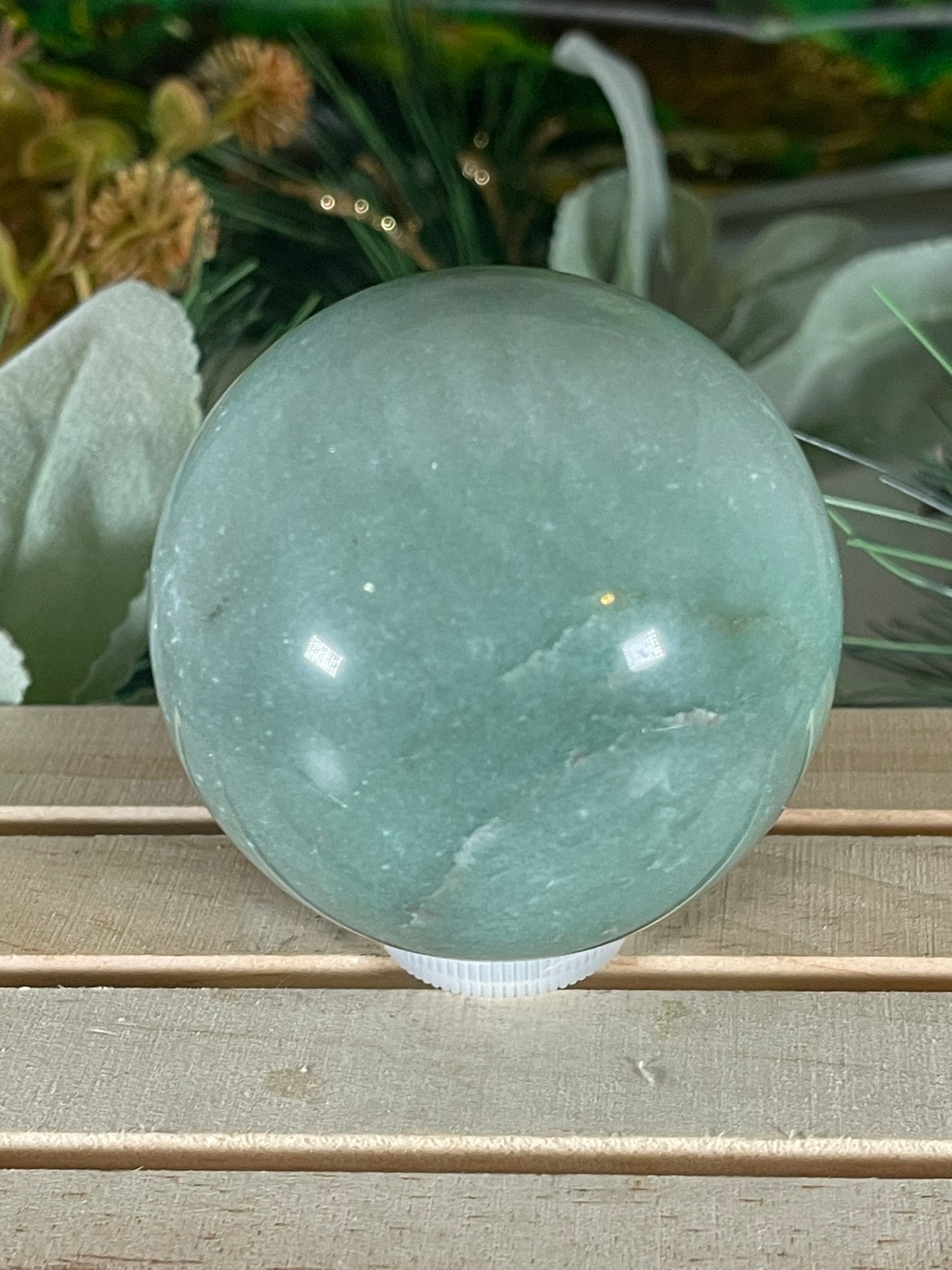 Crystal Ball - Green Aventurine Quartz Rare Unique Sphere Natural Stone - 433gm