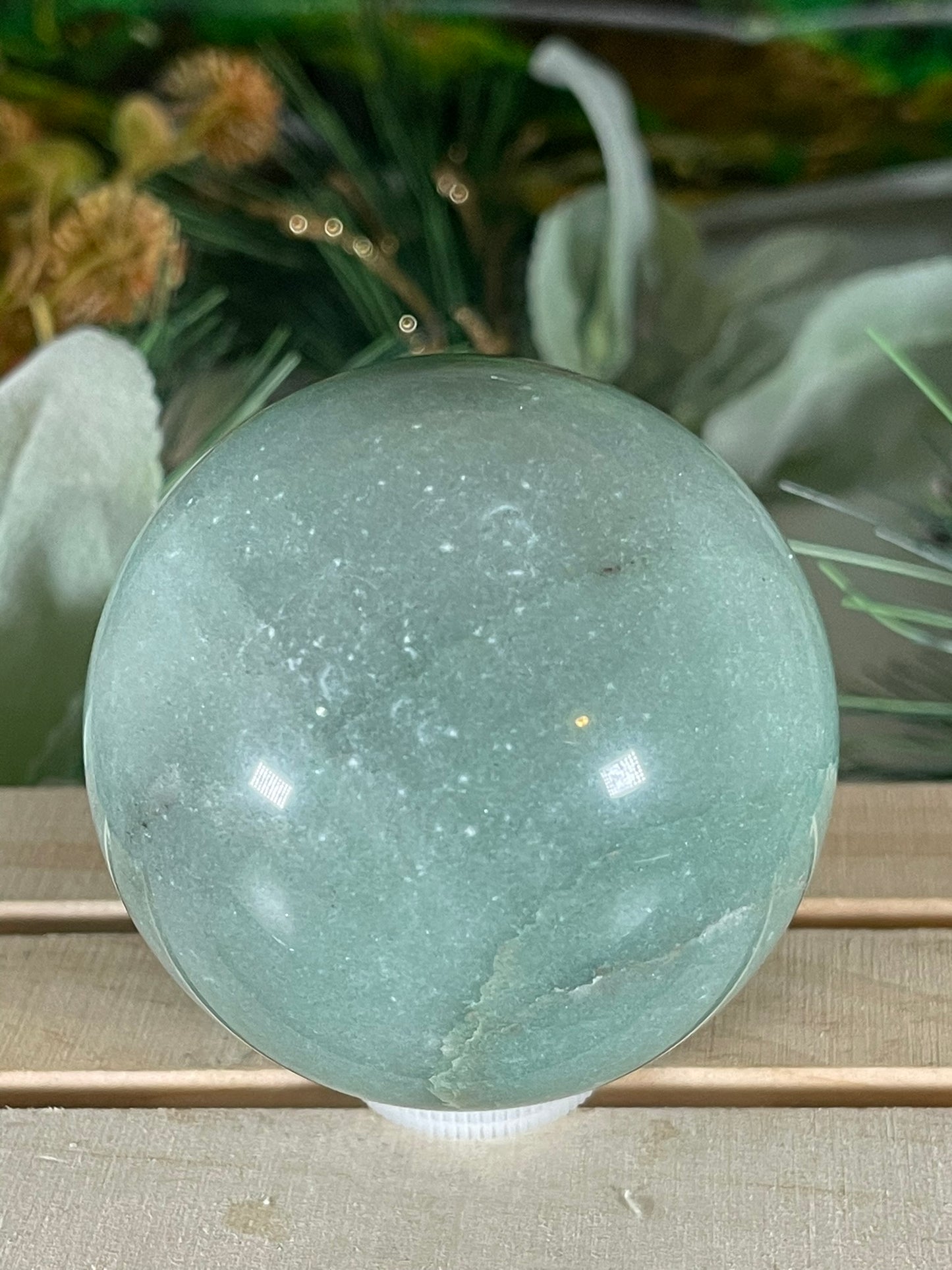 Crystal Ball - Green Aventurine Quartz Rare Unique Sphere Natural Stone - 433gm