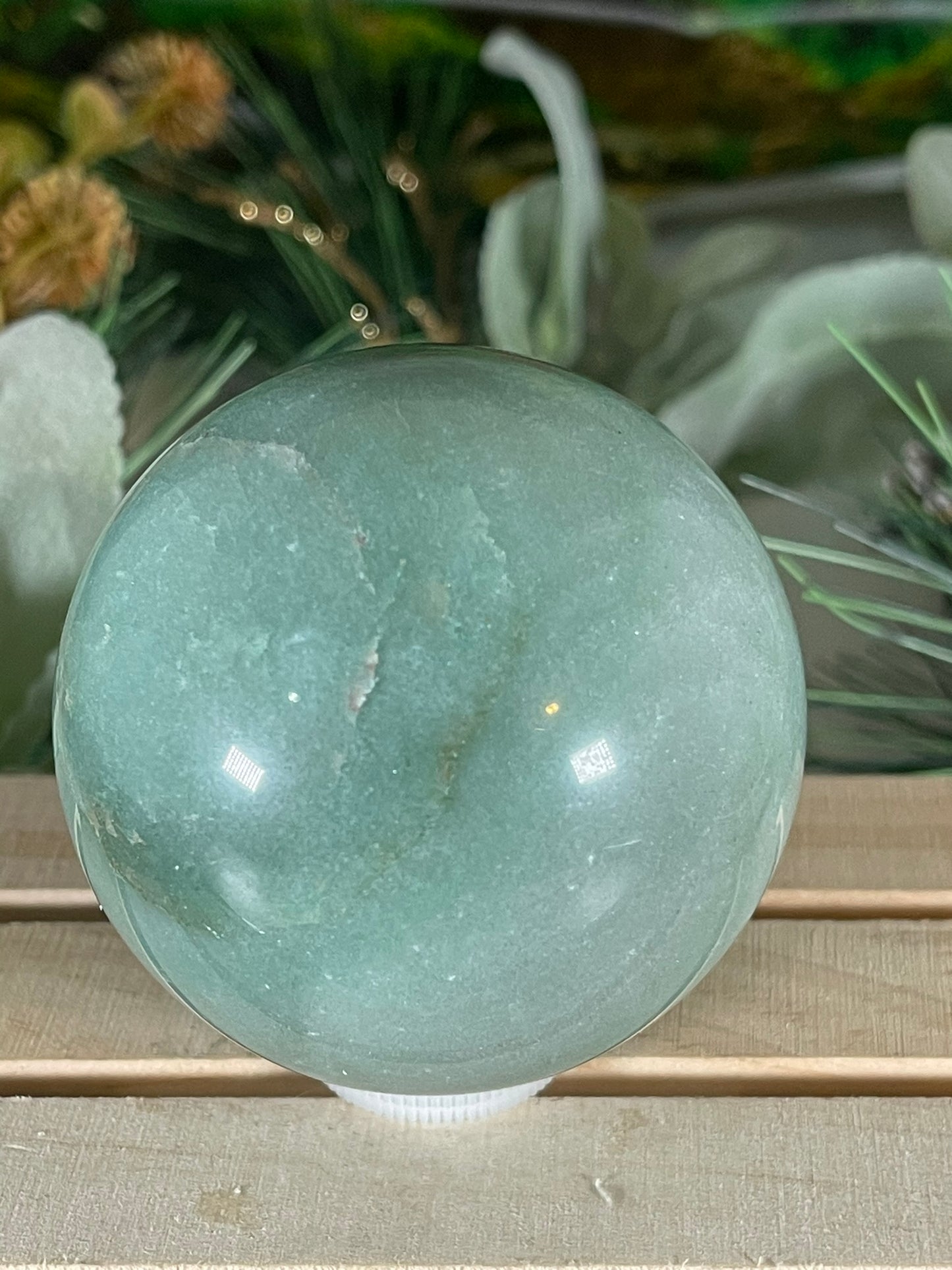 Crystal Ball - Green Aventurine Quartz Rare Unique Sphere Natural Stone - 433gm