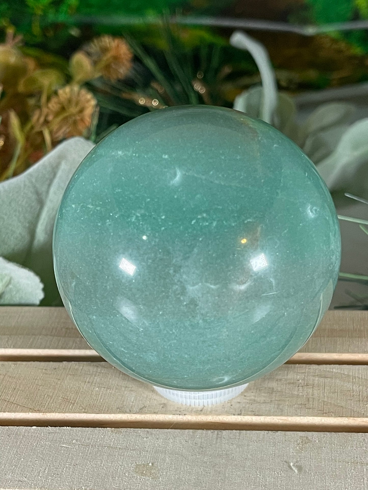 Crystal Ball - Green Aventurine Quartz Rare Unique Sphere Natural Stone - 476g