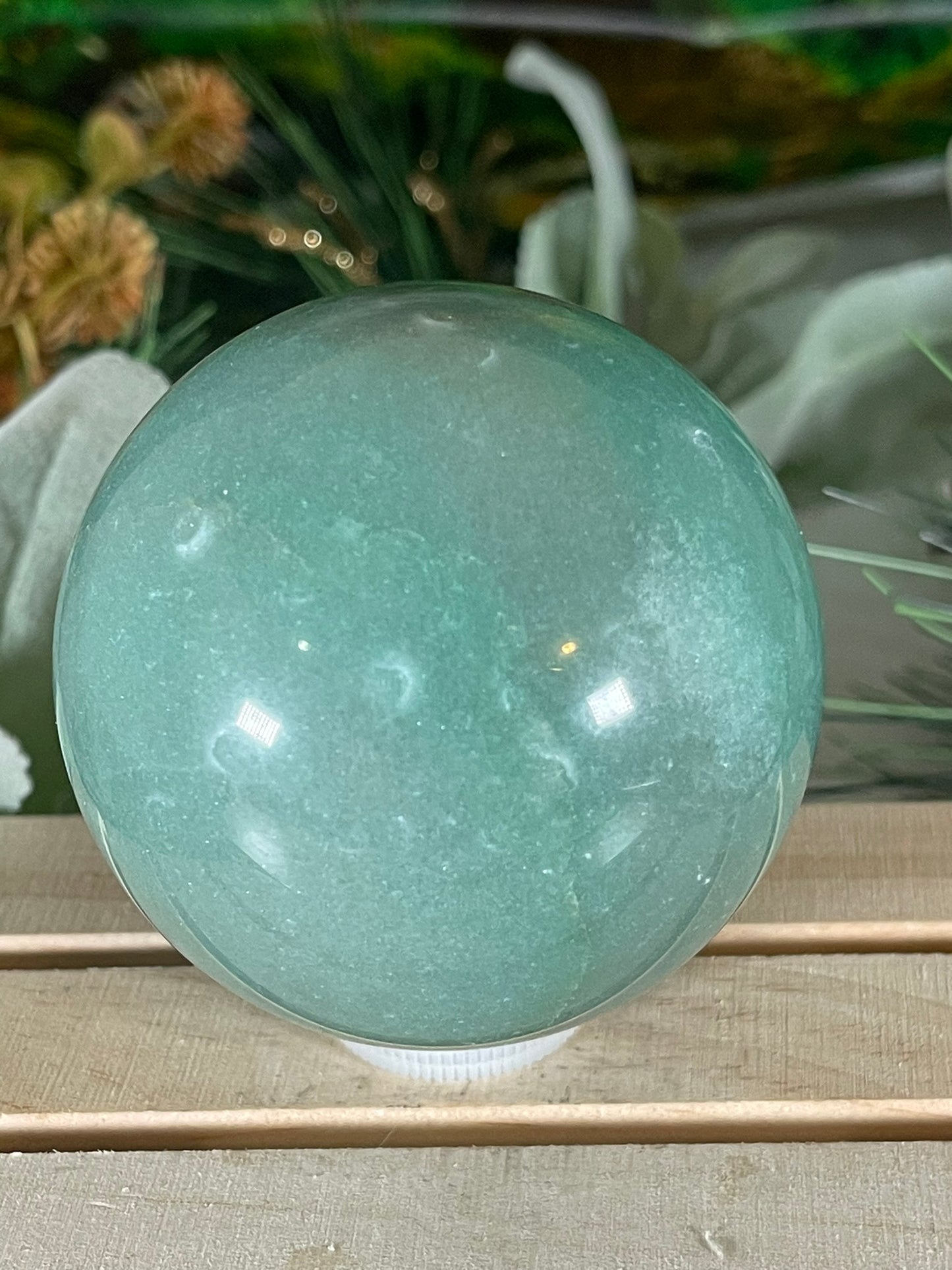 Crystal Ball - Green Aventurine Quartz Rare Unique Sphere Natural Stone - 476g