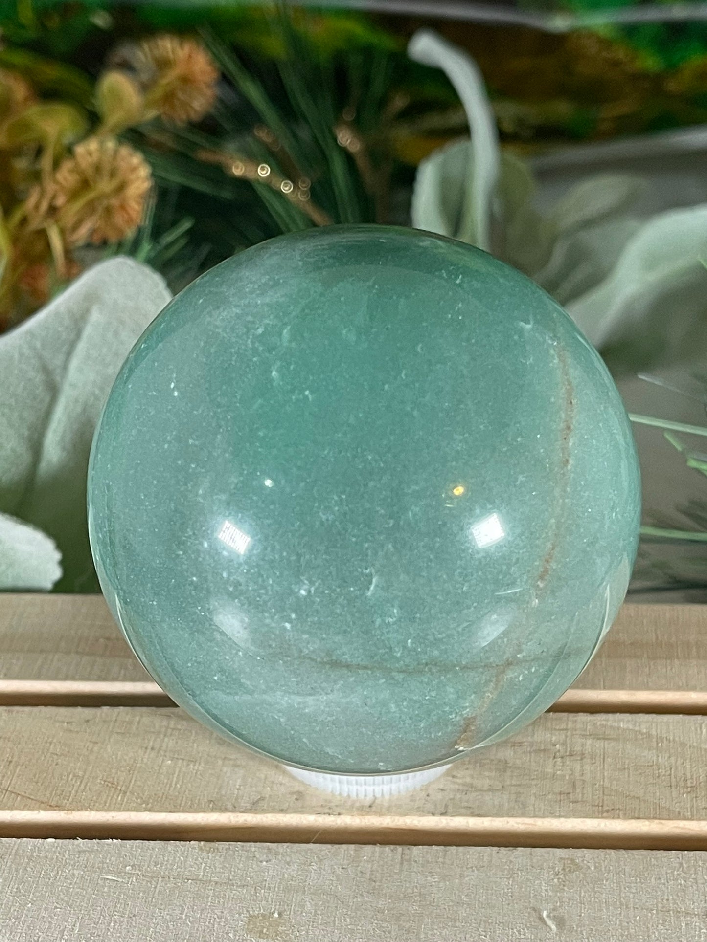 Crystal Ball - Green Aventurine Quartz Rare Unique Sphere Natural Stone - 476g