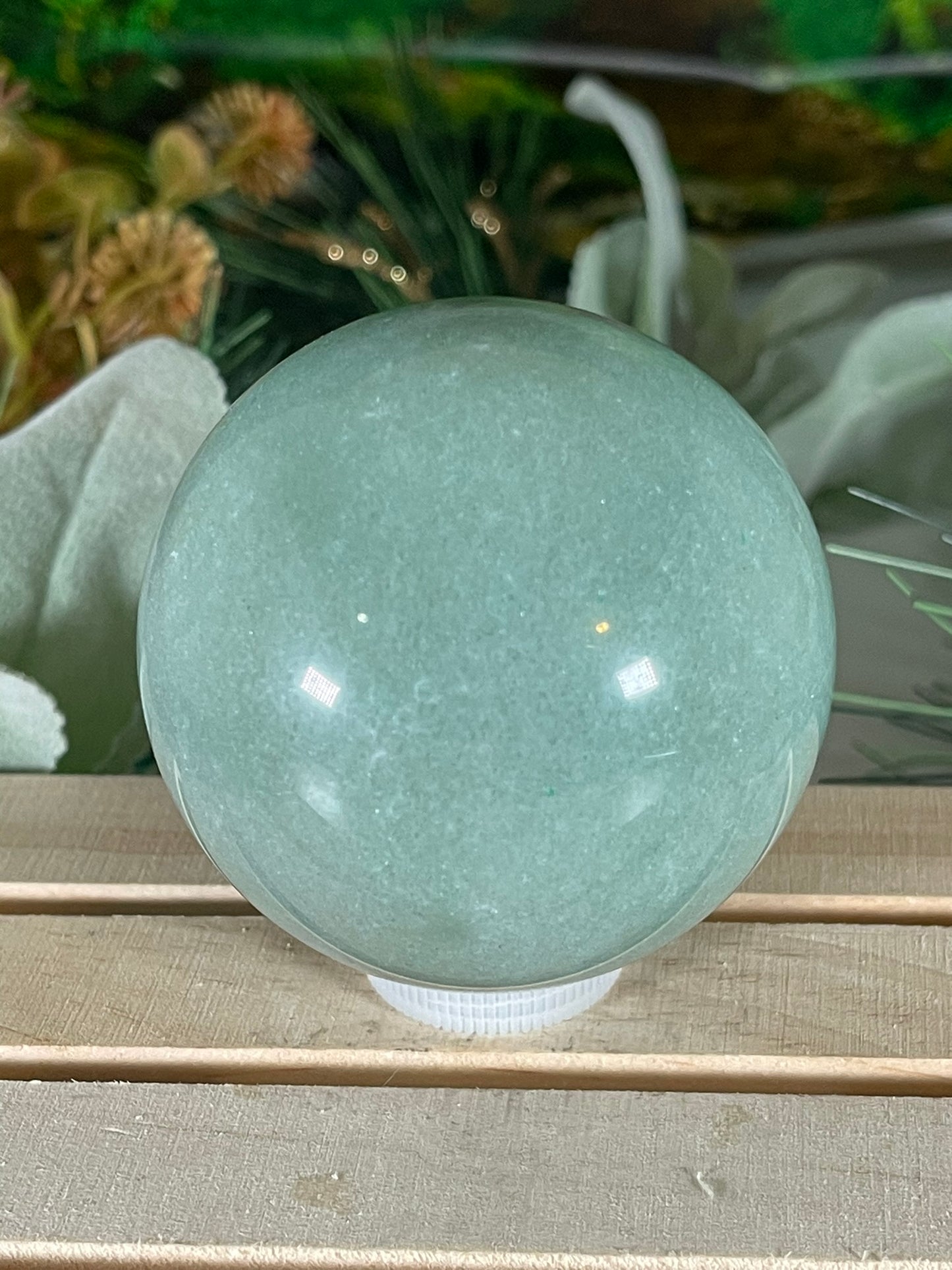 Crystal Ball - Green Aventurine Quartz Rare Unique Sphere Natural Stone - 398g