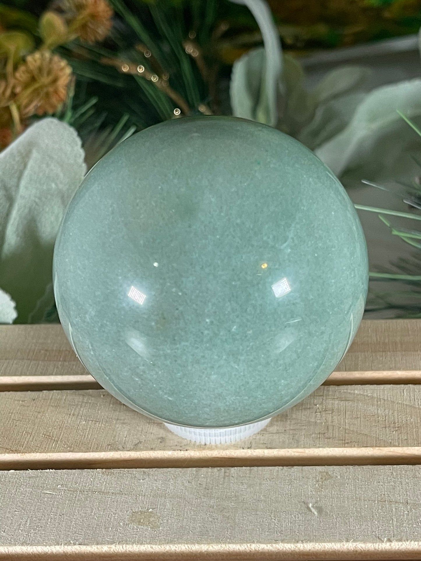 Crystal Ball - Green Aventurine Quartz Rare Unique Sphere Natural Stone - 398g