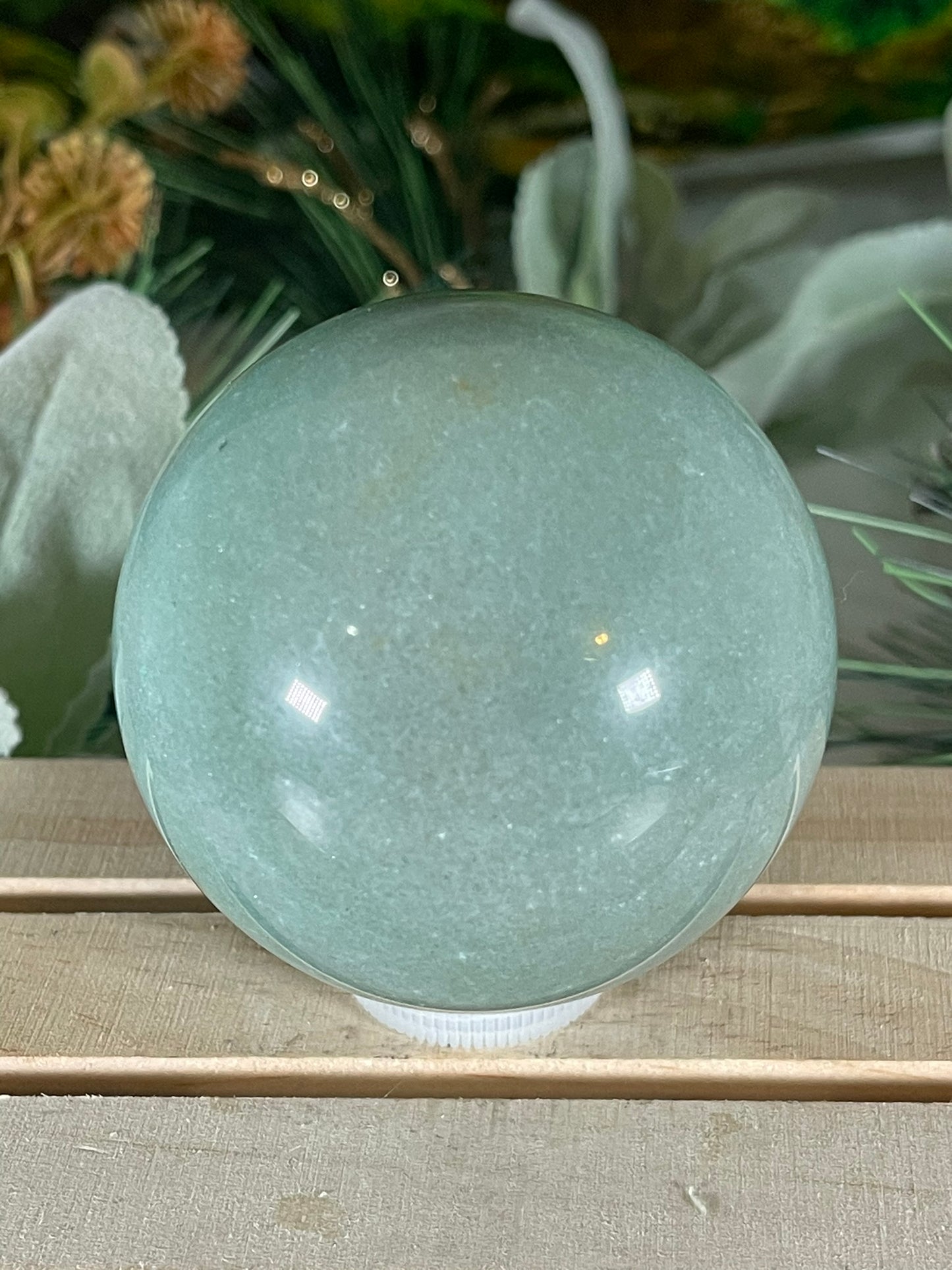 Crystal Ball - Green Aventurine Quartz Rare Unique Sphere Natural Stone - 398g