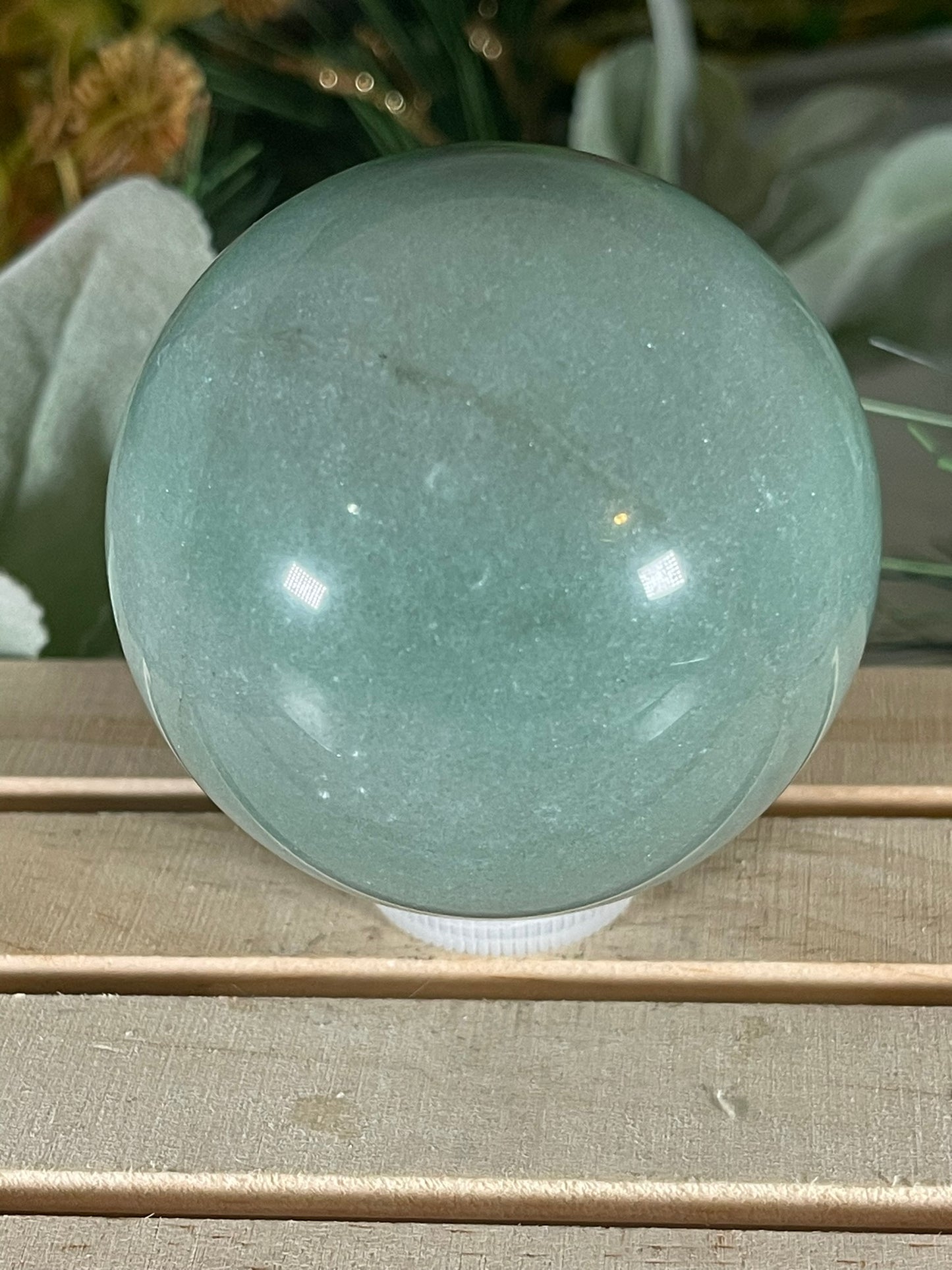 Crystal Ball - Green Aventurine Quartz Rare Unique Sphere Natural Stone - 429g