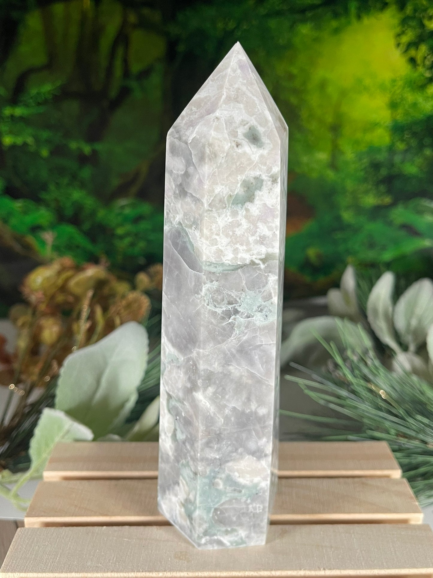 Tower - Natural Stone Auspicious Jasper Crystal Obelisk Point - 563g