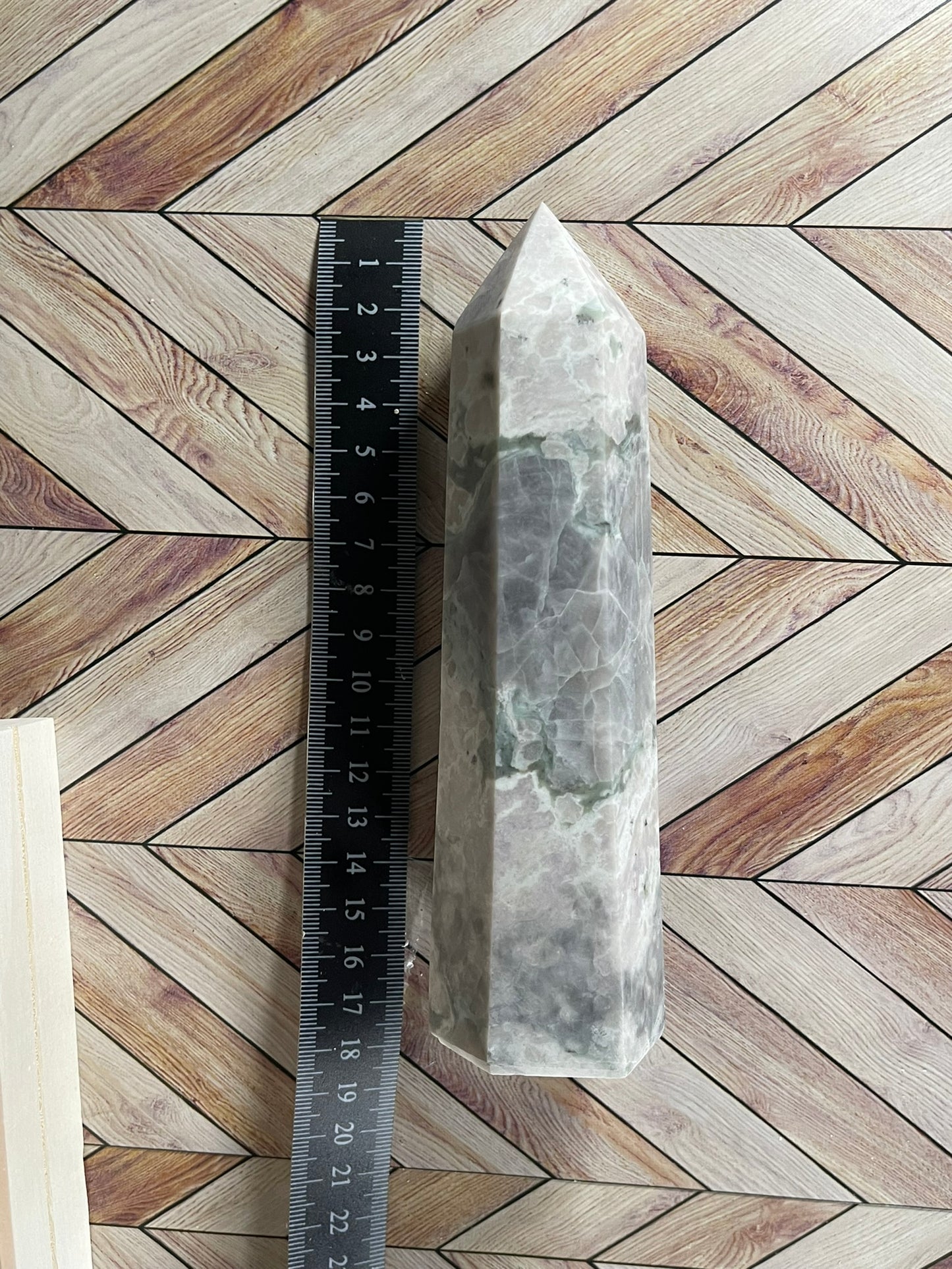 Tower - Natural Stone Auspicious Jasper Crystal Obelisk Point - 563g