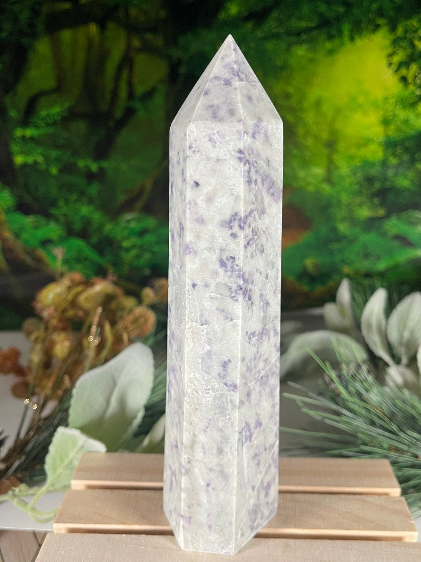 Tower - Natural Stone Auspicious Jasper Crystal Obelisk Point - 602g