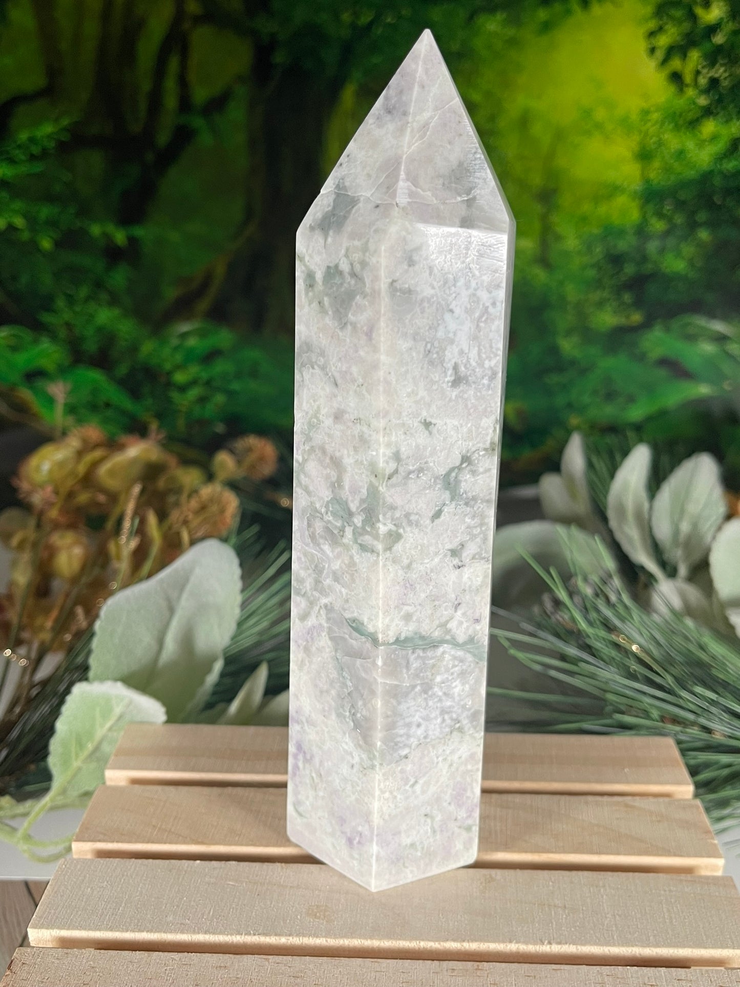 Tower - Natural Stone Auspicious Jasper Crystal Obelisk Point - 619g