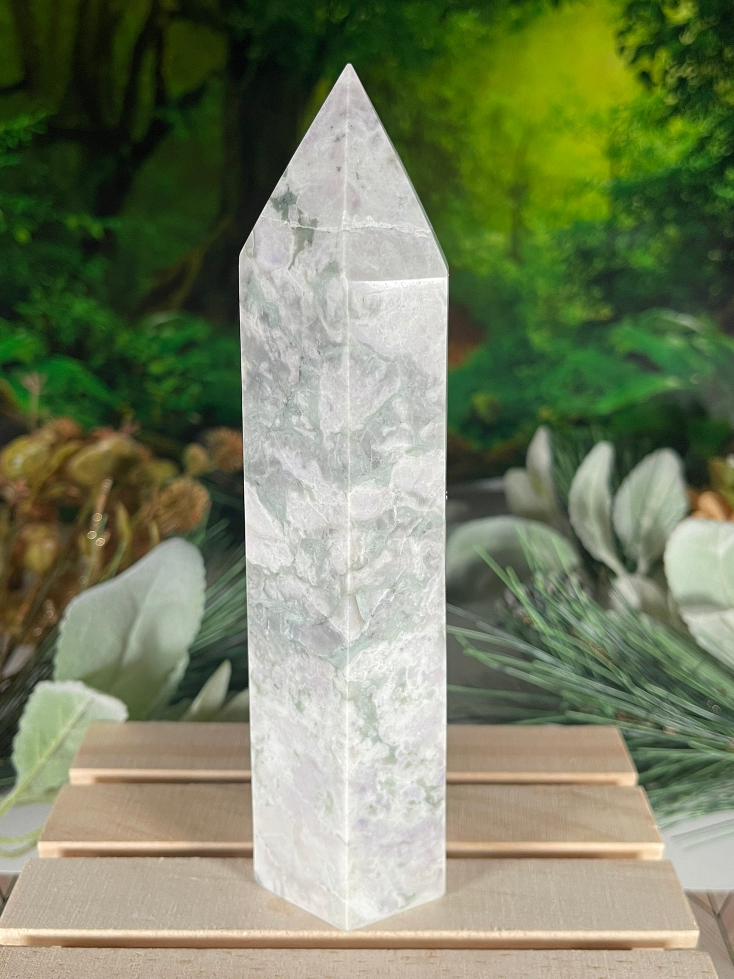 Tower - Natural Stone Auspicious Jasper Crystal Obelisk Point - 619g