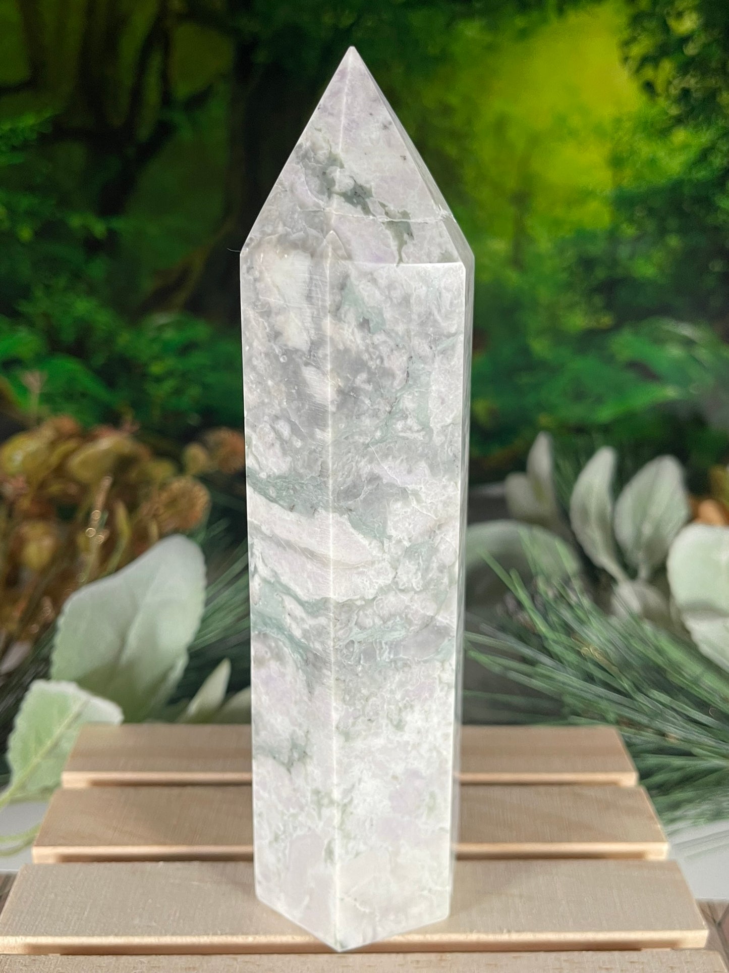 Tower - Natural Stone Auspicious Jasper Crystal Obelisk Point - 619g