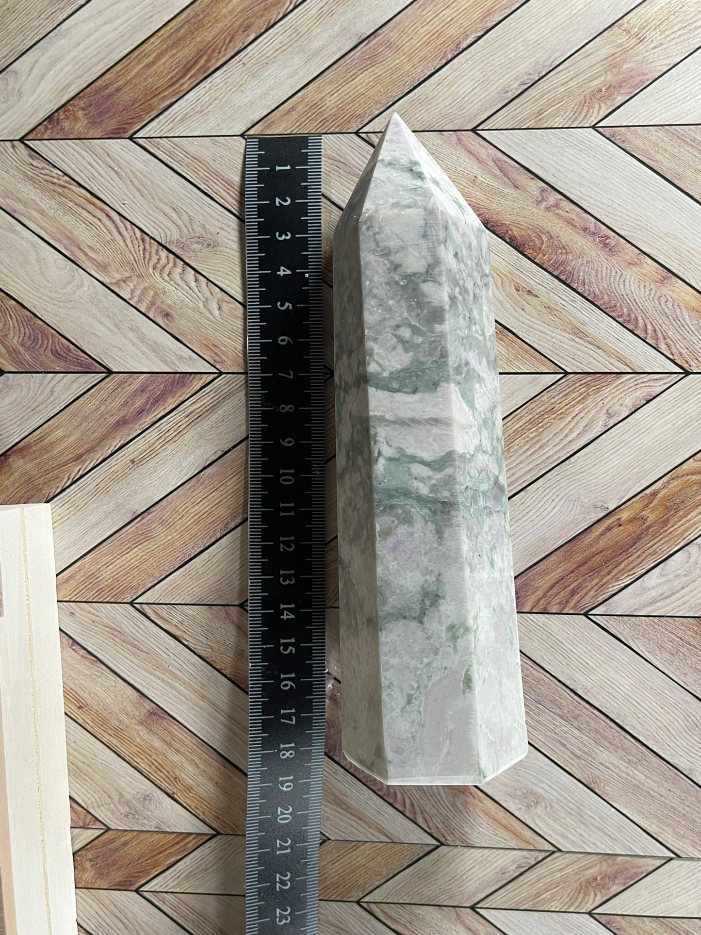 Tower - Natural Stone Auspicious Jasper Crystal Obelisk Point - 619g