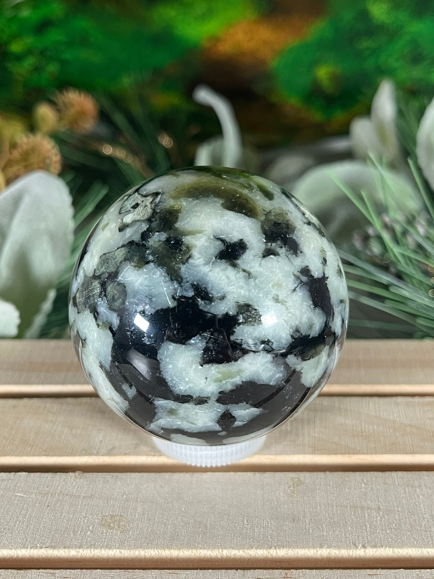 Crystal Ball -  Rainbow Moonstone Jasper Sphere Natural Stone - 280g