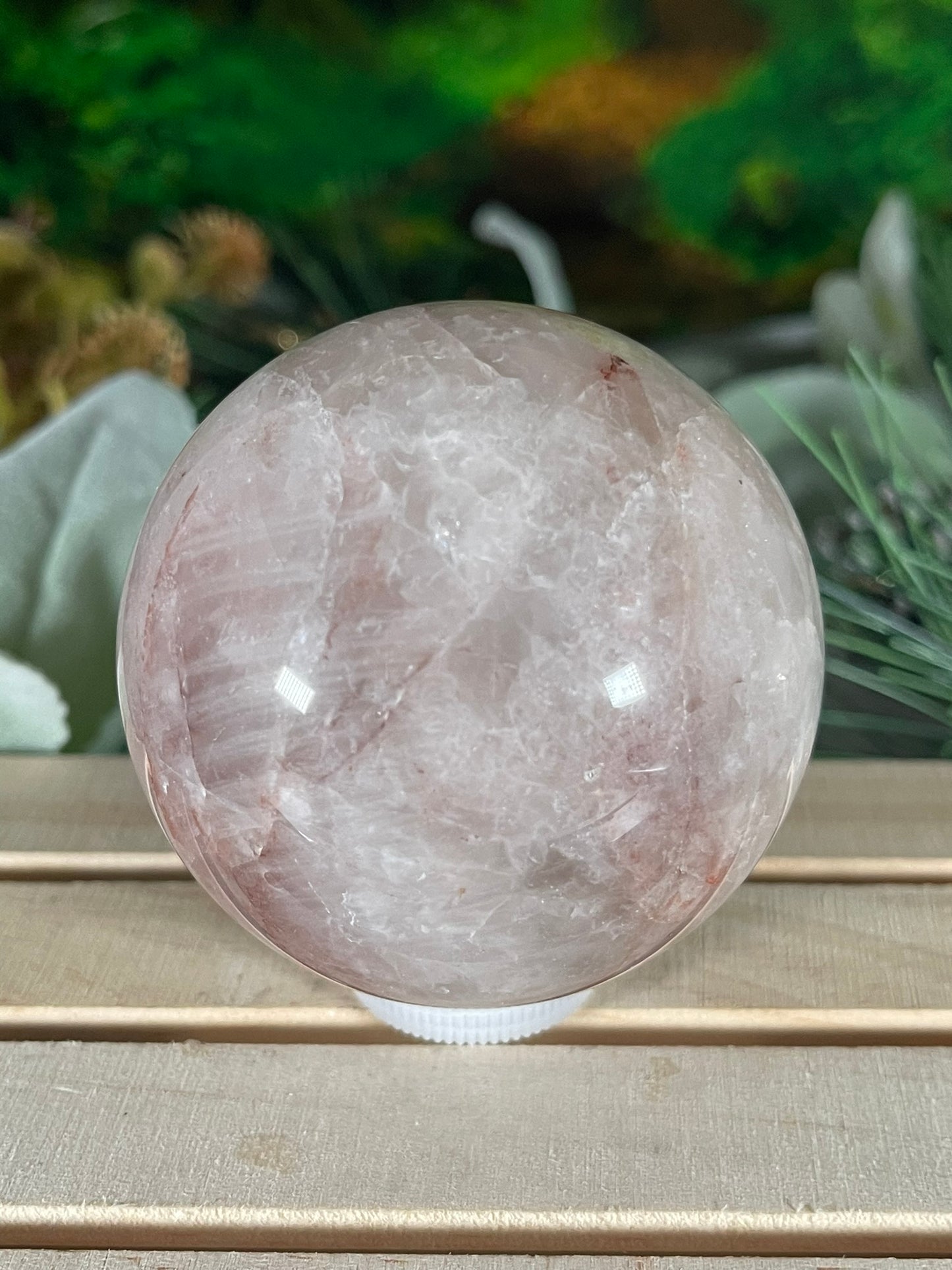 Crystal Ball - Rose Quartz Rare Unique Sphere Natural Stone - 409g