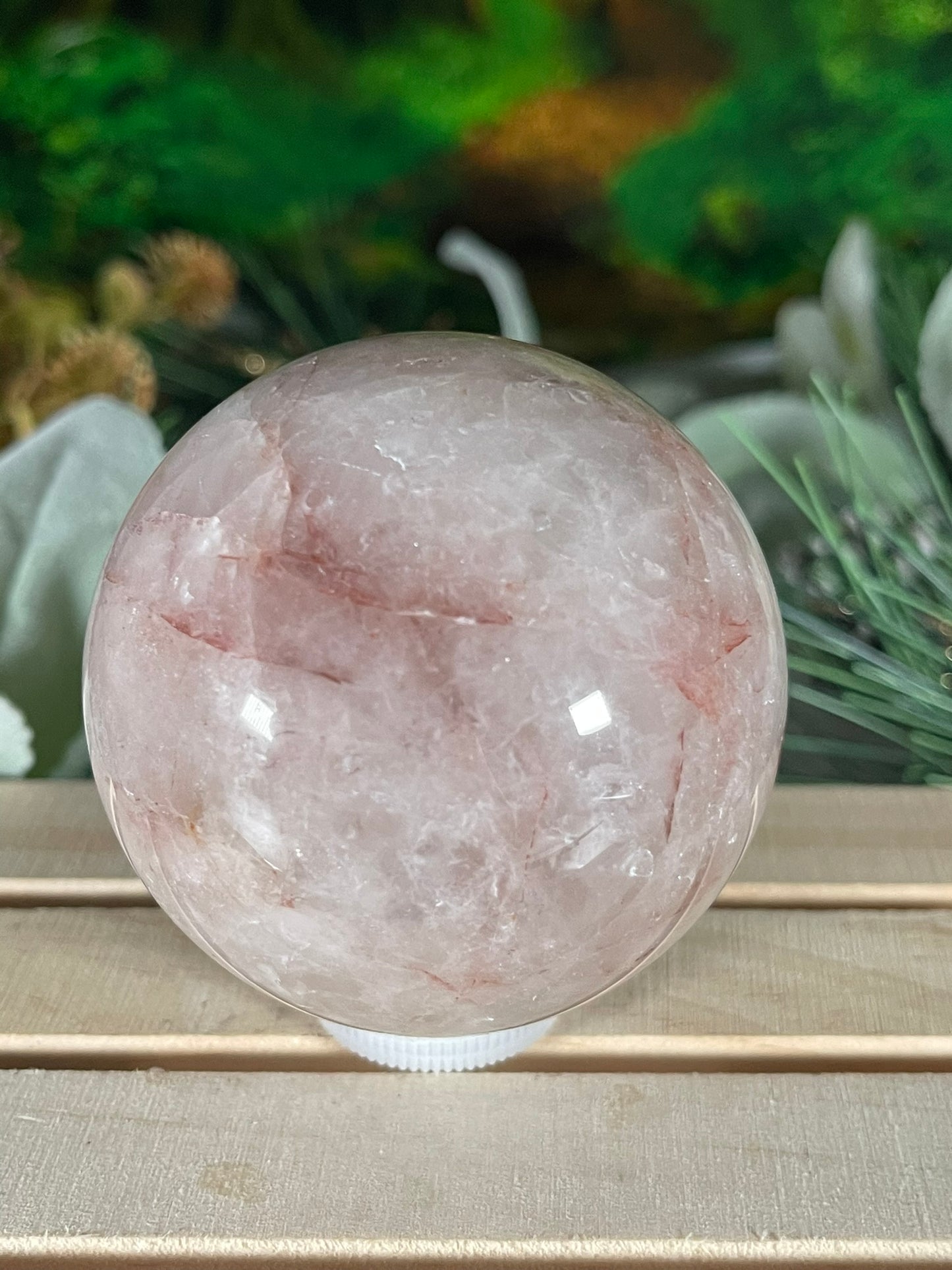 Crystal Ball - Rose Quartz Rare Unique Sphere Natural Stone - 409g