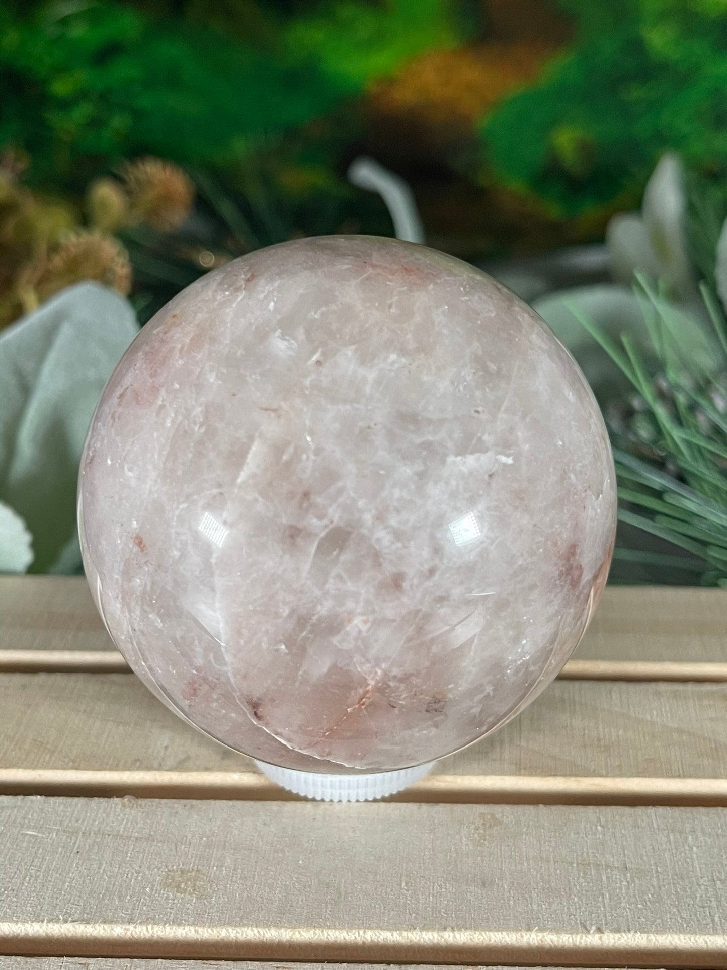 Crystal Ball - Rose Quartz Rare Unique Sphere Natural Stone - 409g