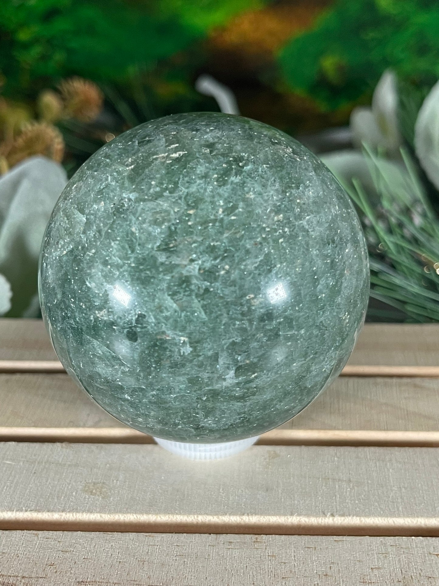 Crystal Ball - Strawberry Emerald Quartz Rare Unique Sphere Natural Stone - 442g