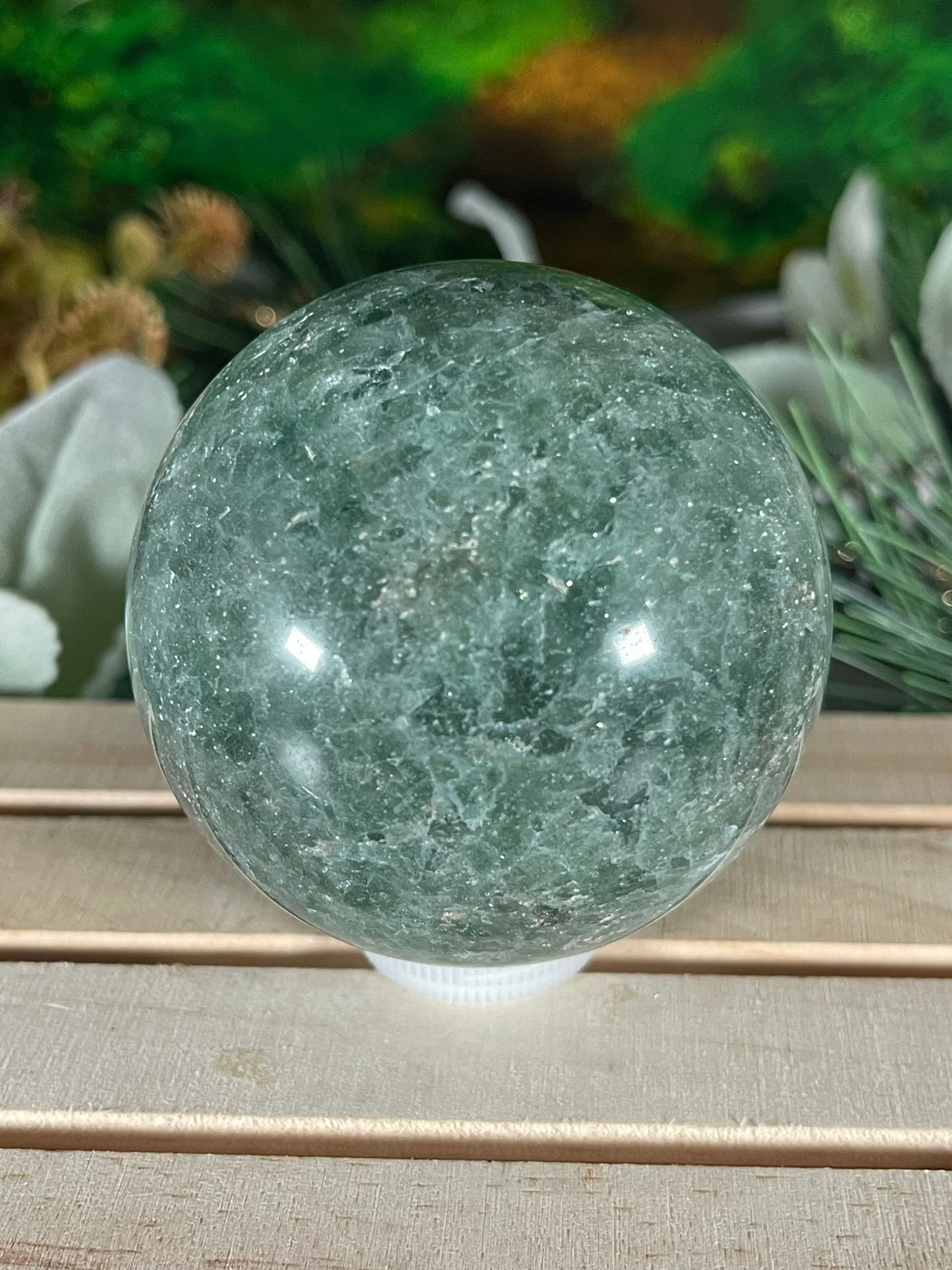 Crystal Ball - Strawberry Emerald Quartz Rare Unique Sphere Natural Stone - 442g