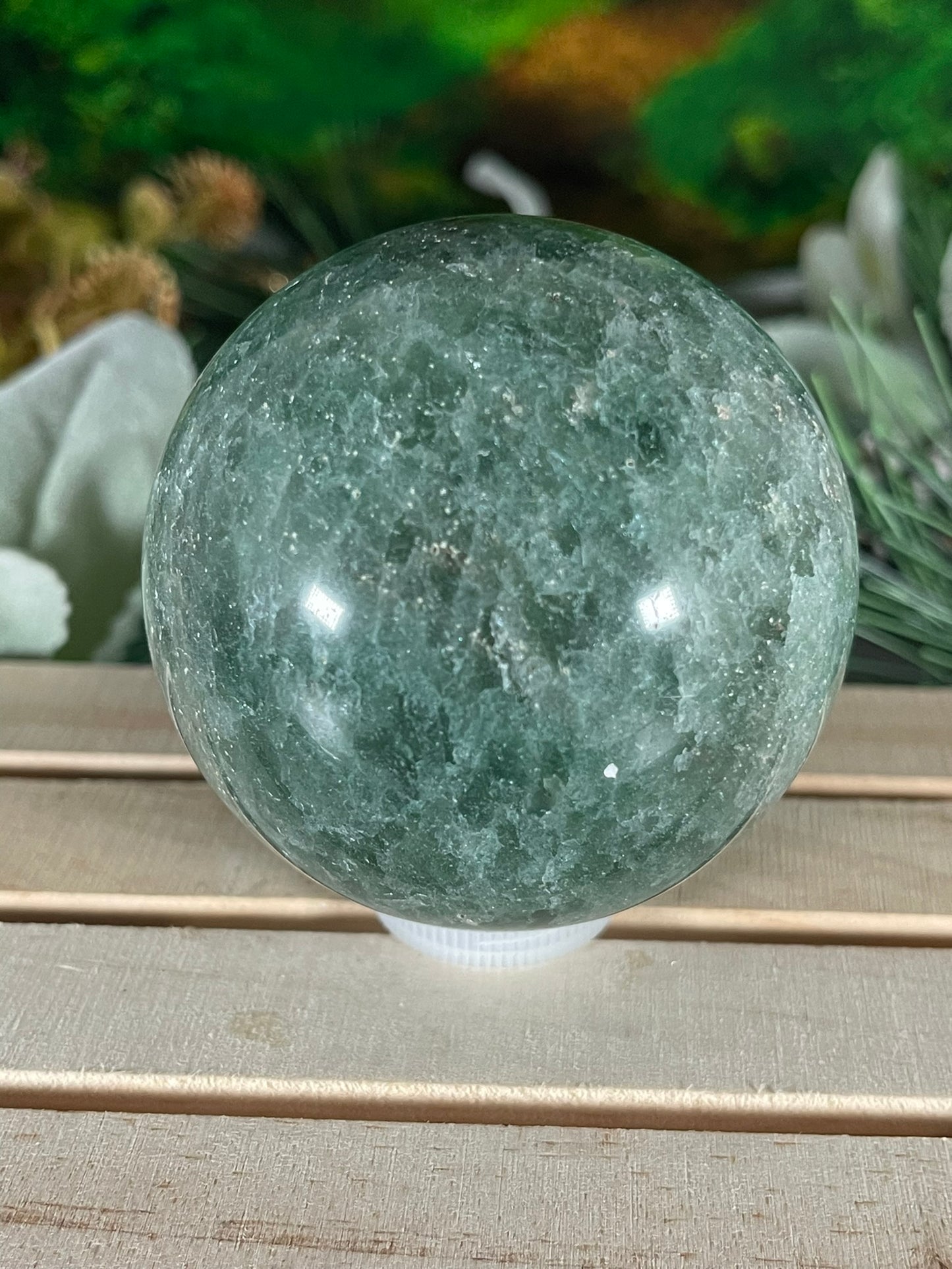 Crystal Ball - Strawberry Emerald Quartz Rare Unique Sphere Natural Stone - 442g