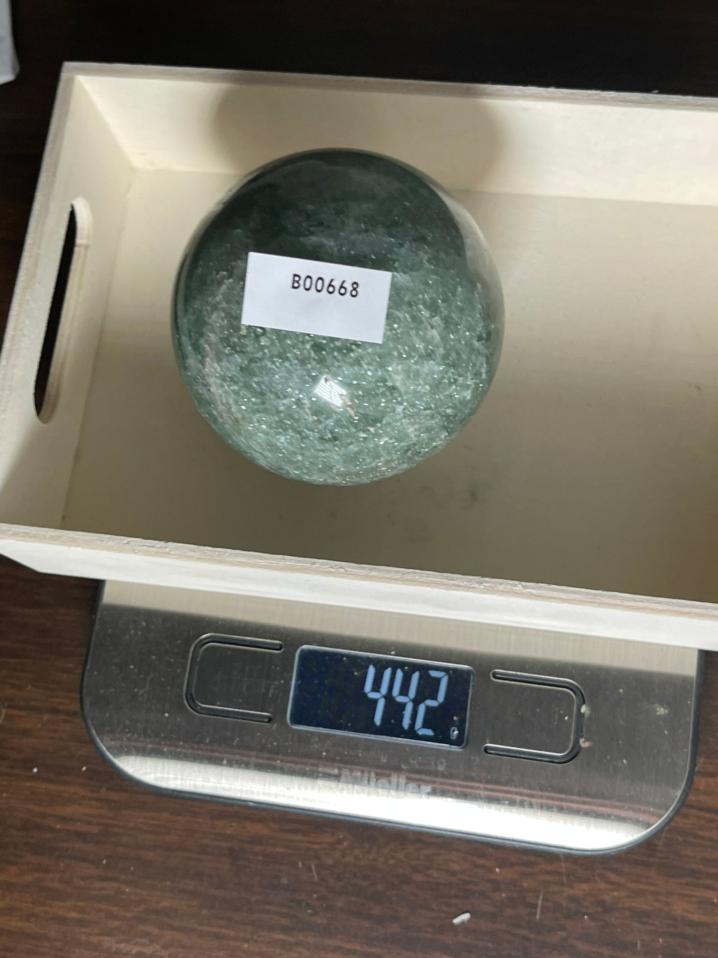 Crystal Ball - Strawberry Emerald Quartz Rare Unique Sphere Natural Stone - 442g