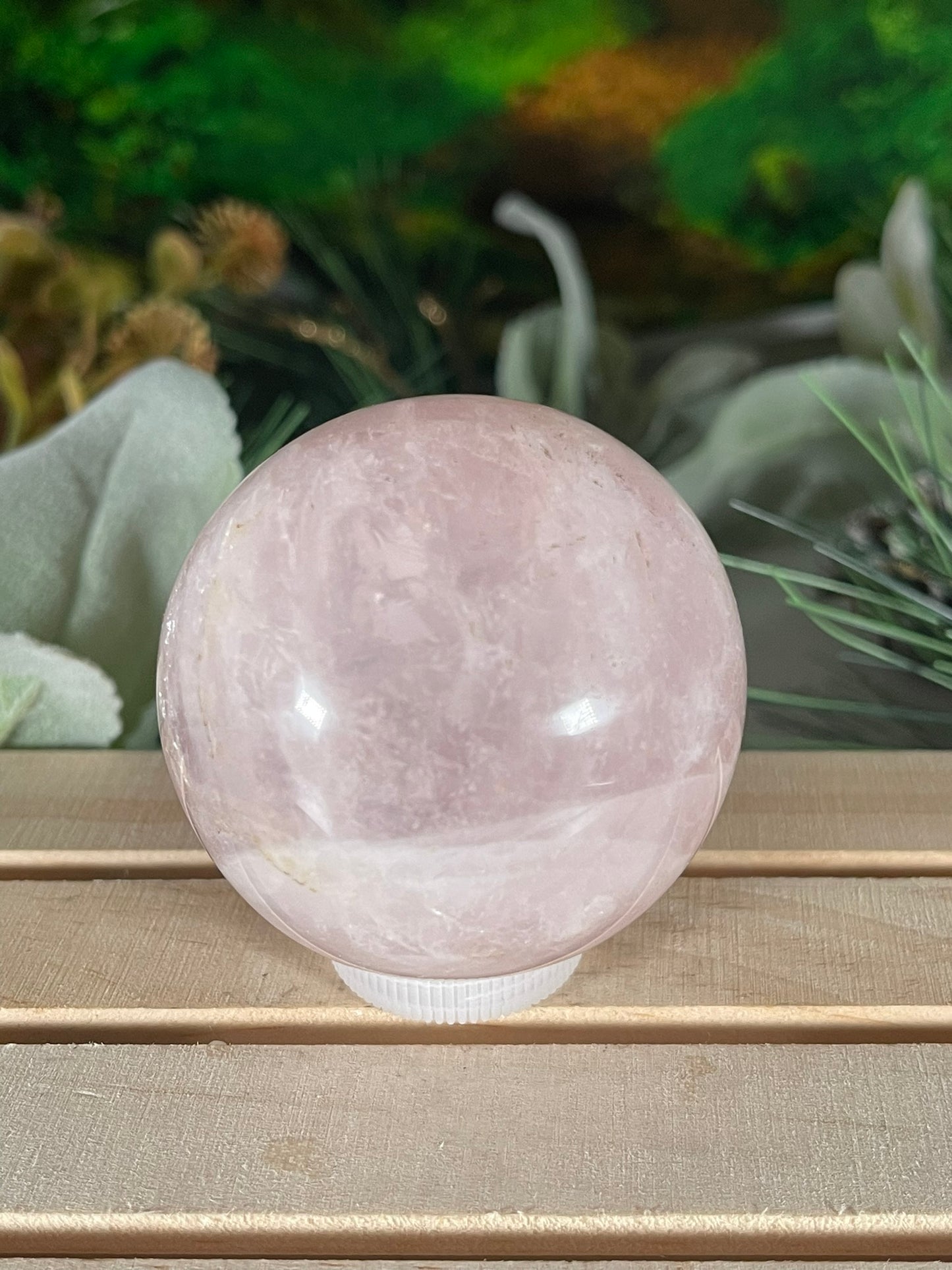 Crystal Ball - Pink Rose Quartz Unique Sphere Natural Stone Geode Jasper - 250g