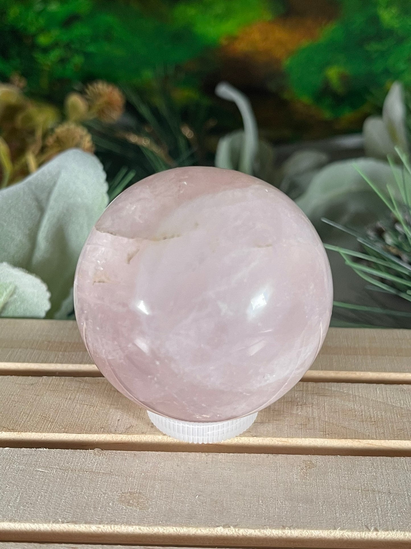 Crystal Ball - Pink Rose Quartz Unique Sphere Natural Stone Geode Jasper - 250g