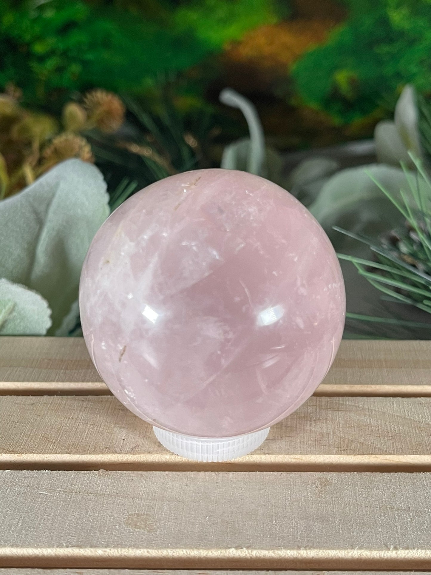 Crystal Ball - Pink Rose Quartz Unique Sphere Natural Stone Geode Jasper - 250g