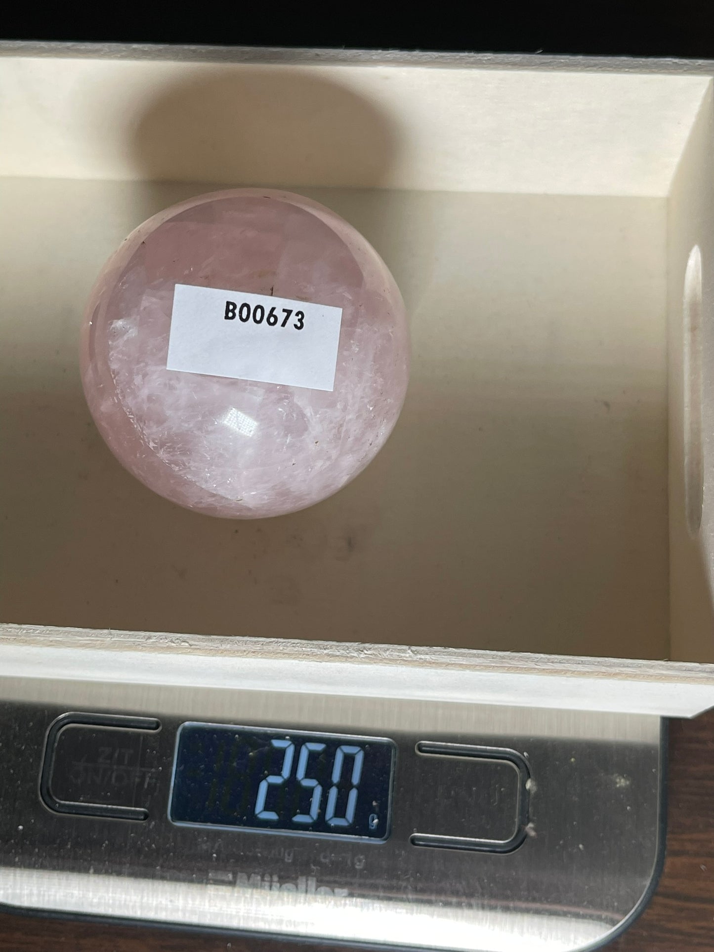 Crystal Ball - Pink Rose Quartz Unique Sphere Natural Stone Geode Jasper - 250g