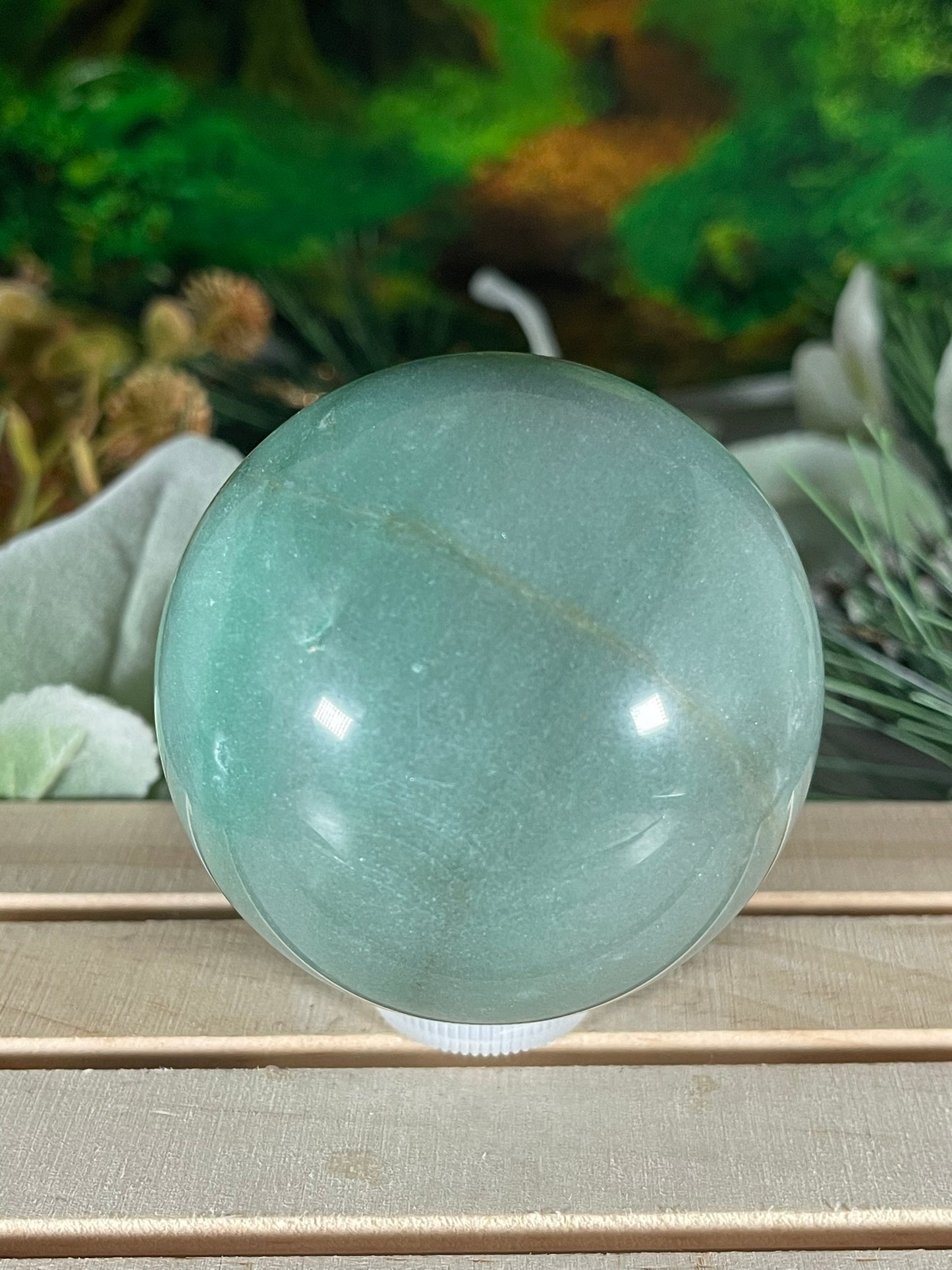 Crystal Ball - Green Aventurine Quartz Rare Unique Sphere Natural Stone - 486g