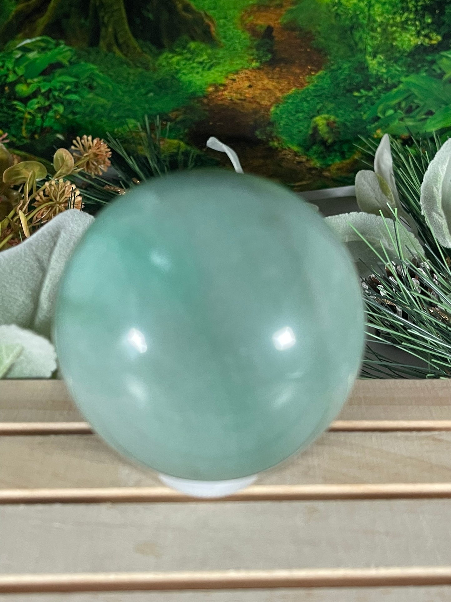 Crystal Ball - Green Aventurine Quartz Rare Unique Sphere Natural Stone - 486g