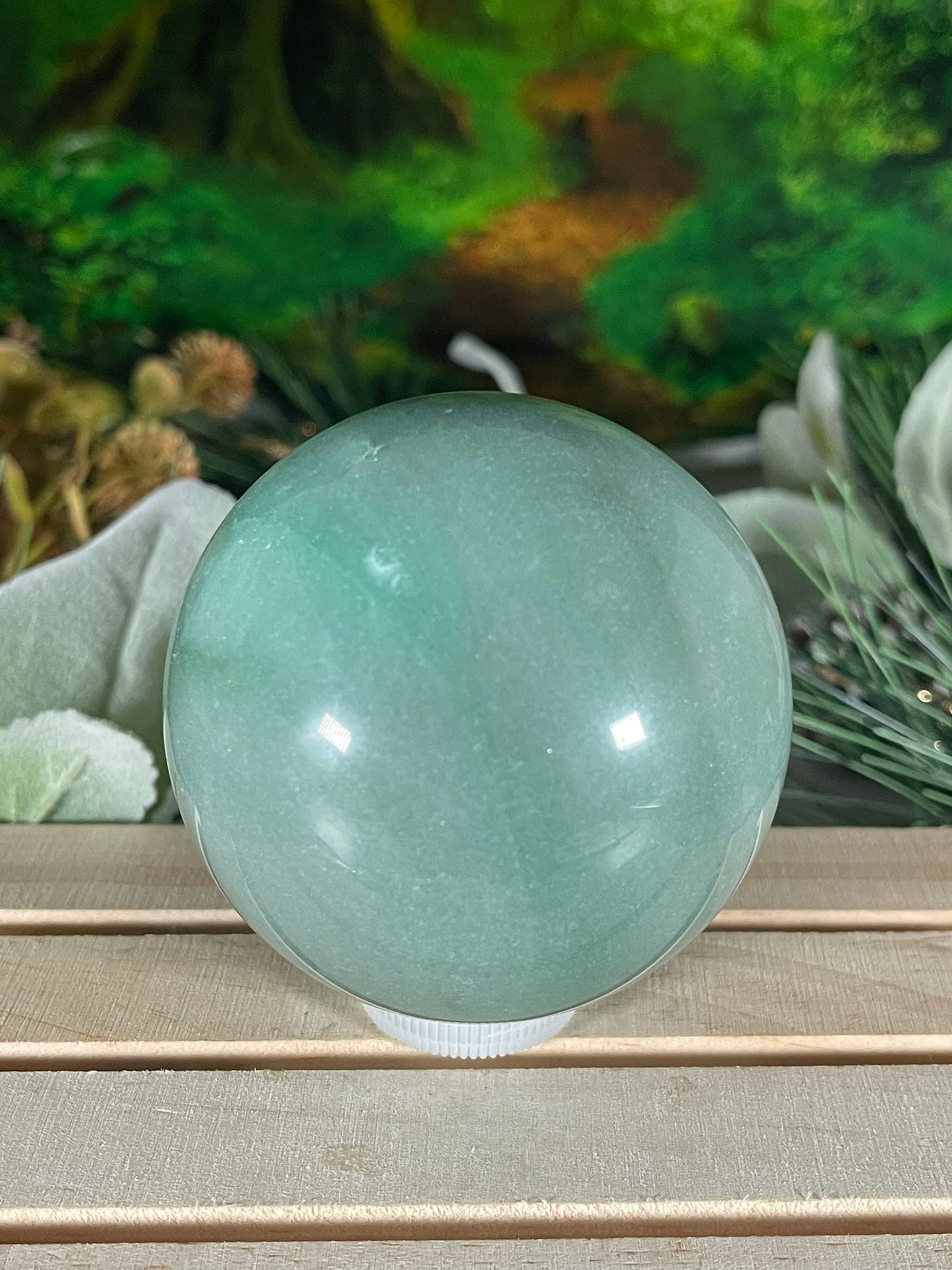 Crystal Ball - Green Aventurine Quartz Rare Unique Sphere Natural Stone - 486g