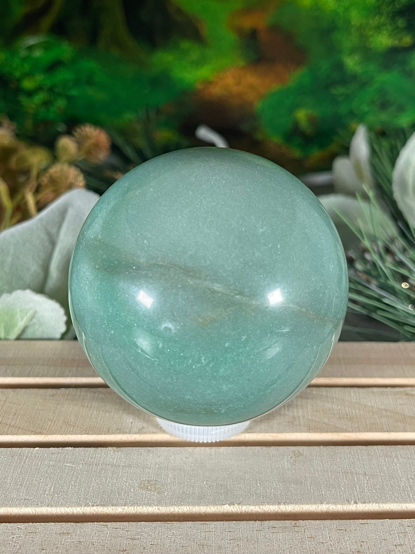 Crystal Ball - Green Aventurine Quartz Rare Unique Sphere Natural Stone - 486g