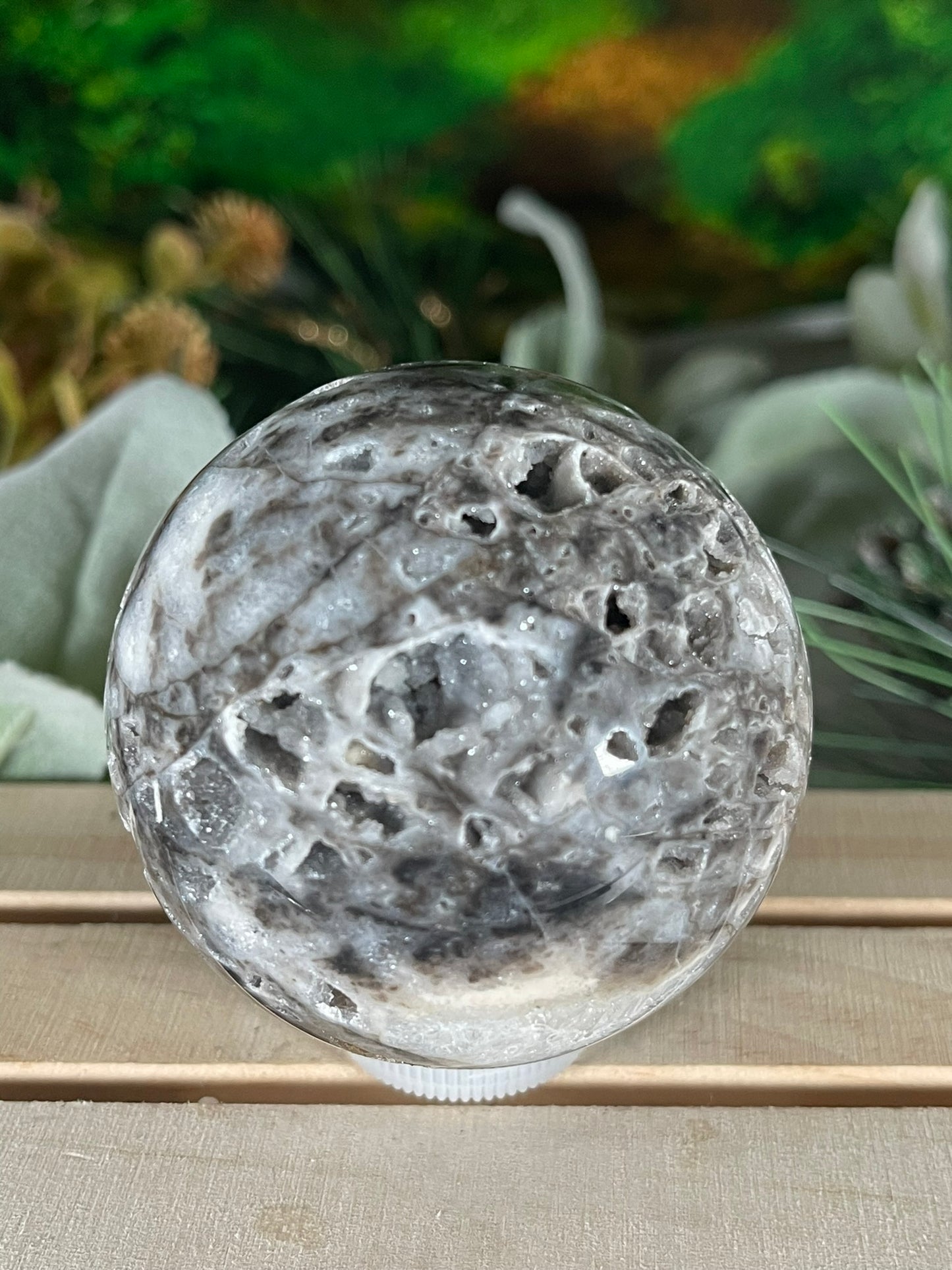 Crystal Ball - Sphalerite Quartz Rare Unique Sphere Natural Stone - 315g