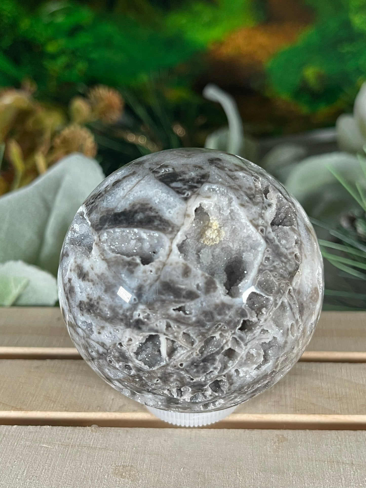 Crystal Ball - Sphalerite Quartz Rare Unique Sphere Natural Stone - 315g